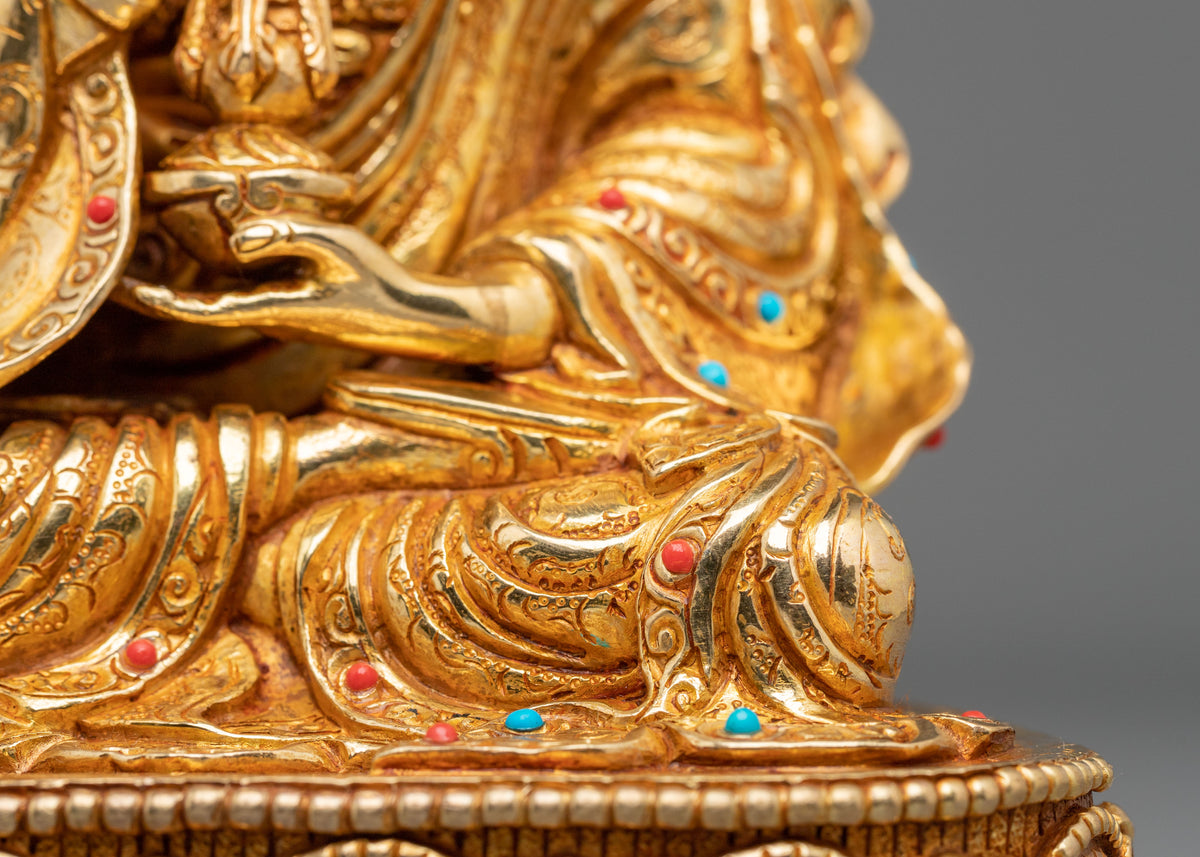 Guru Tsokye Dorje Copper Sculpture | 24K Gold Gilded