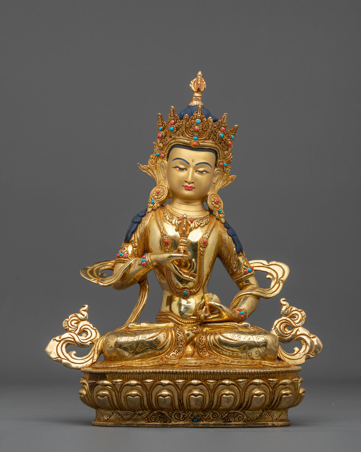 Vajrasattva Vajra Purification Statue - 24K Gold Gilded