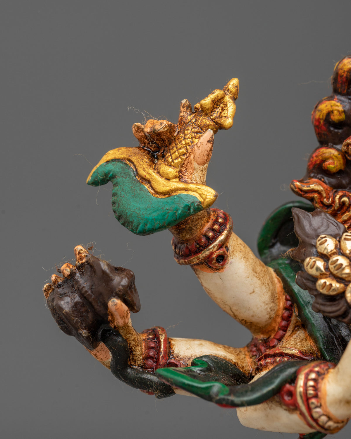 White Mahakala Sculpture | Altar Home Decor