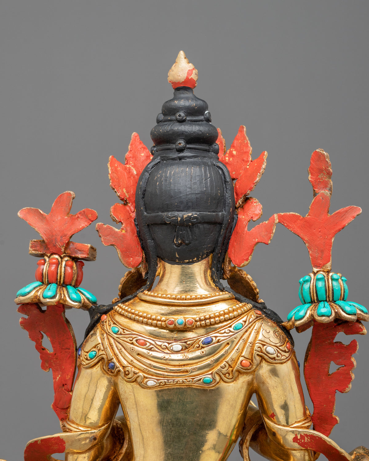 Tikshna Manjushri 24K Gold Gilded Sculpture | Traditional Buddhist Artwork of Sharp Wisdom