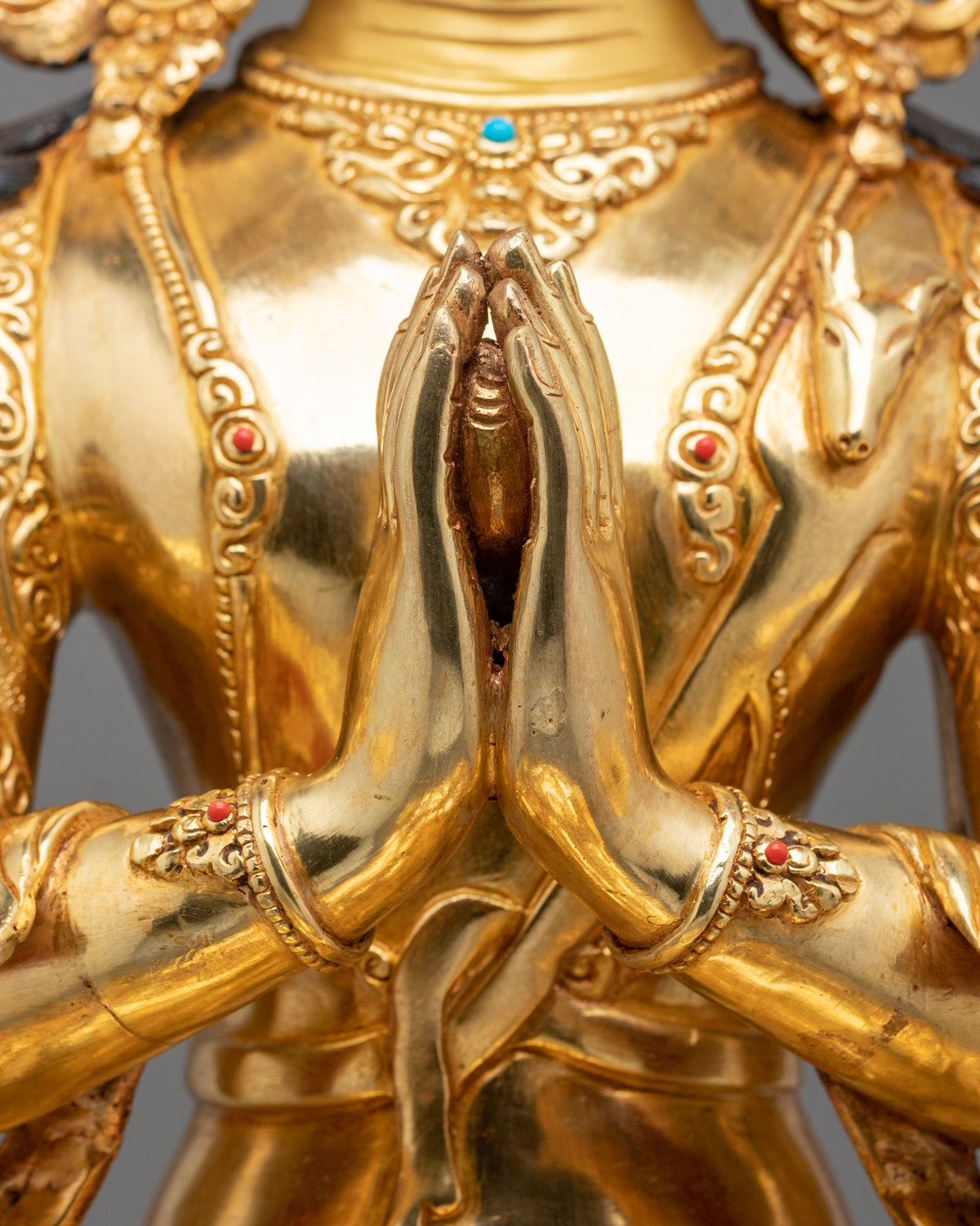 Chenrezig Great Compassion Bodhisattva Statue | 24K Gold Gilded Sculpture