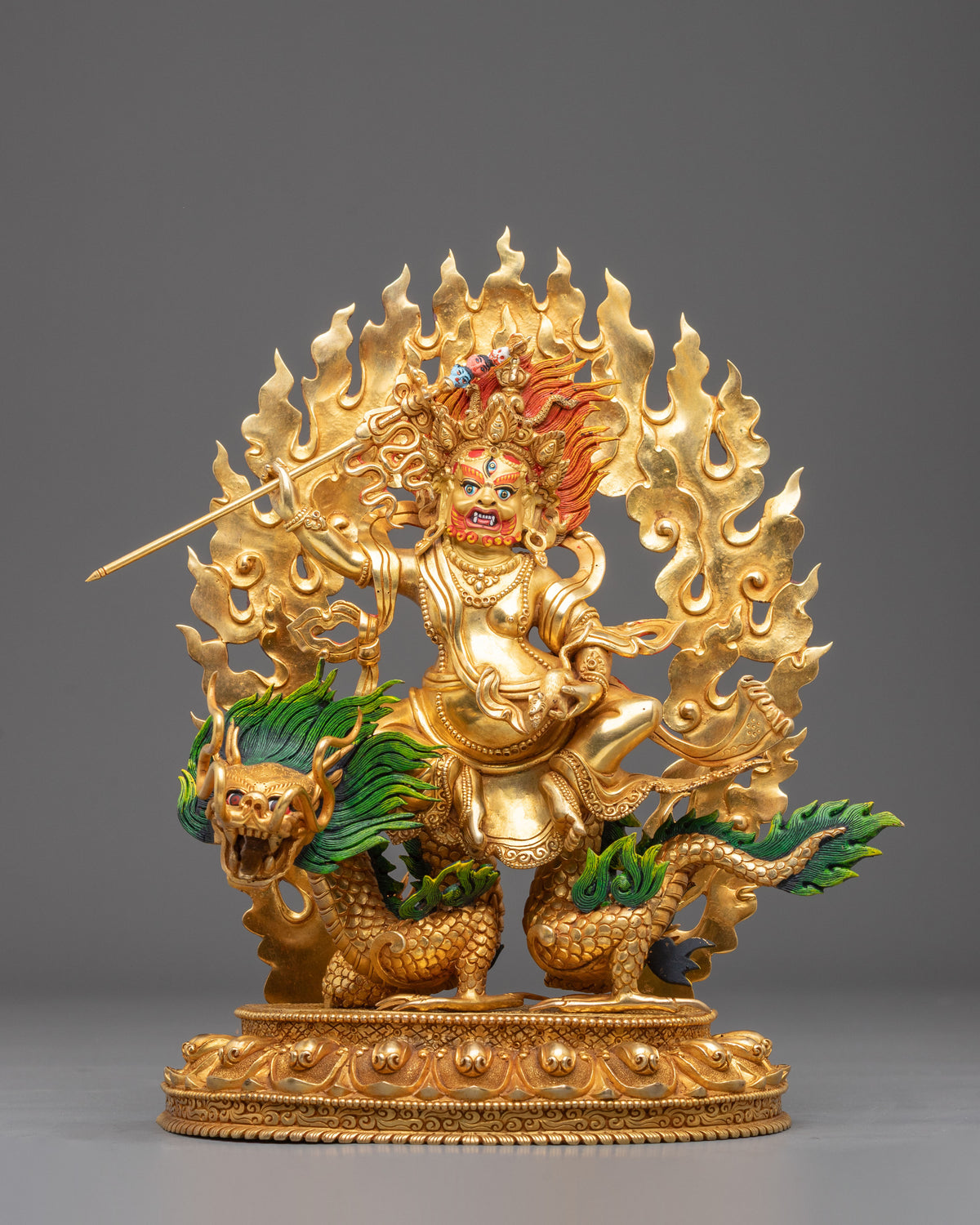 White Dzambhala Tibetan Sculpture | Sacred Vajrayana Meditation Altar Sculpture