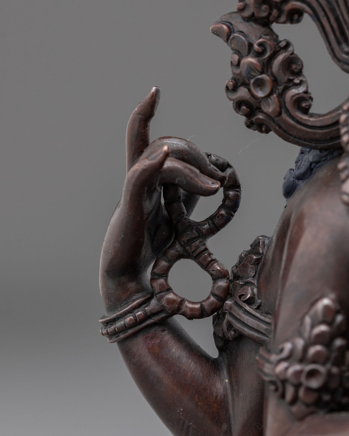 Chenrezig Oxidized Copper Handcrafted Statue