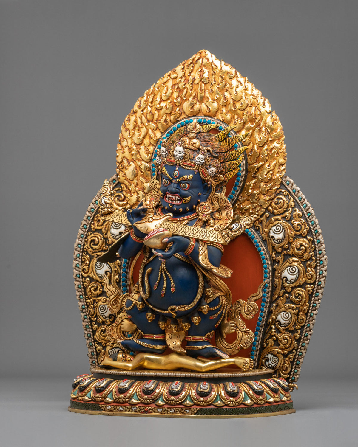 Shakya Mahakala Fierce Dharma Statue | Protector of the Sakya Buddhist Tradition
