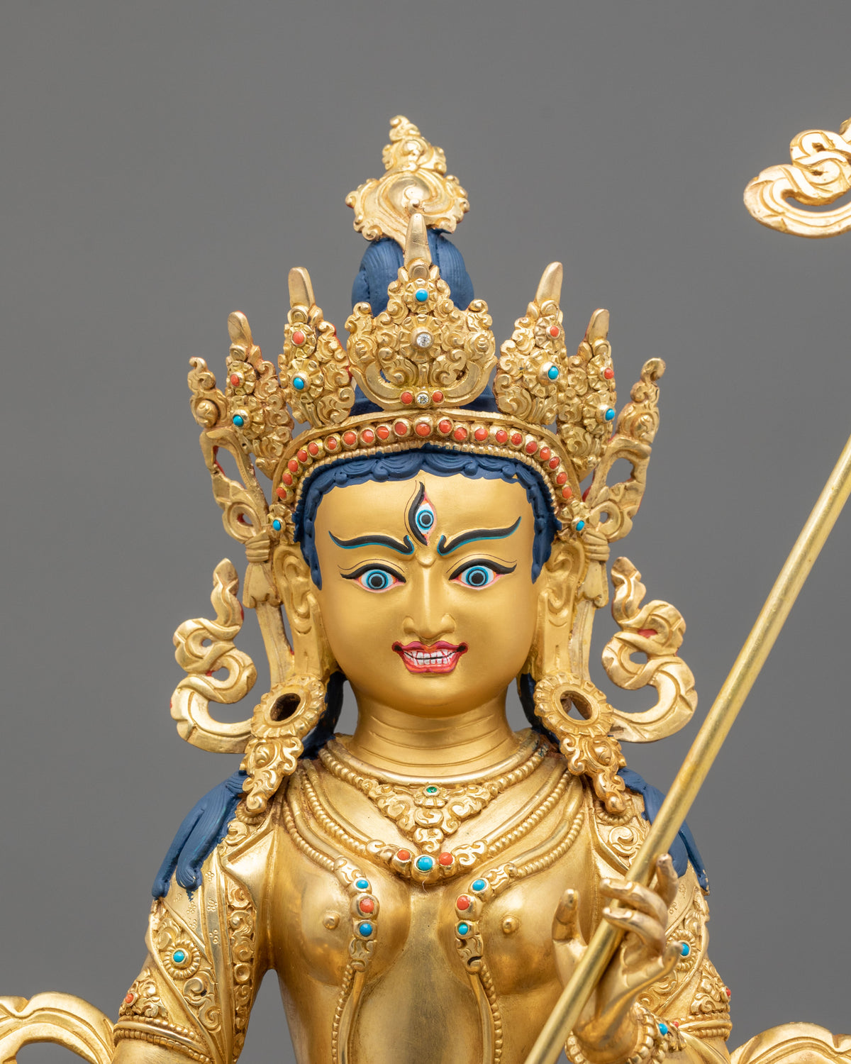 White Umbrella Deity Dukar Golden Statue | 24K Gold Gilded Copper Sculpture
