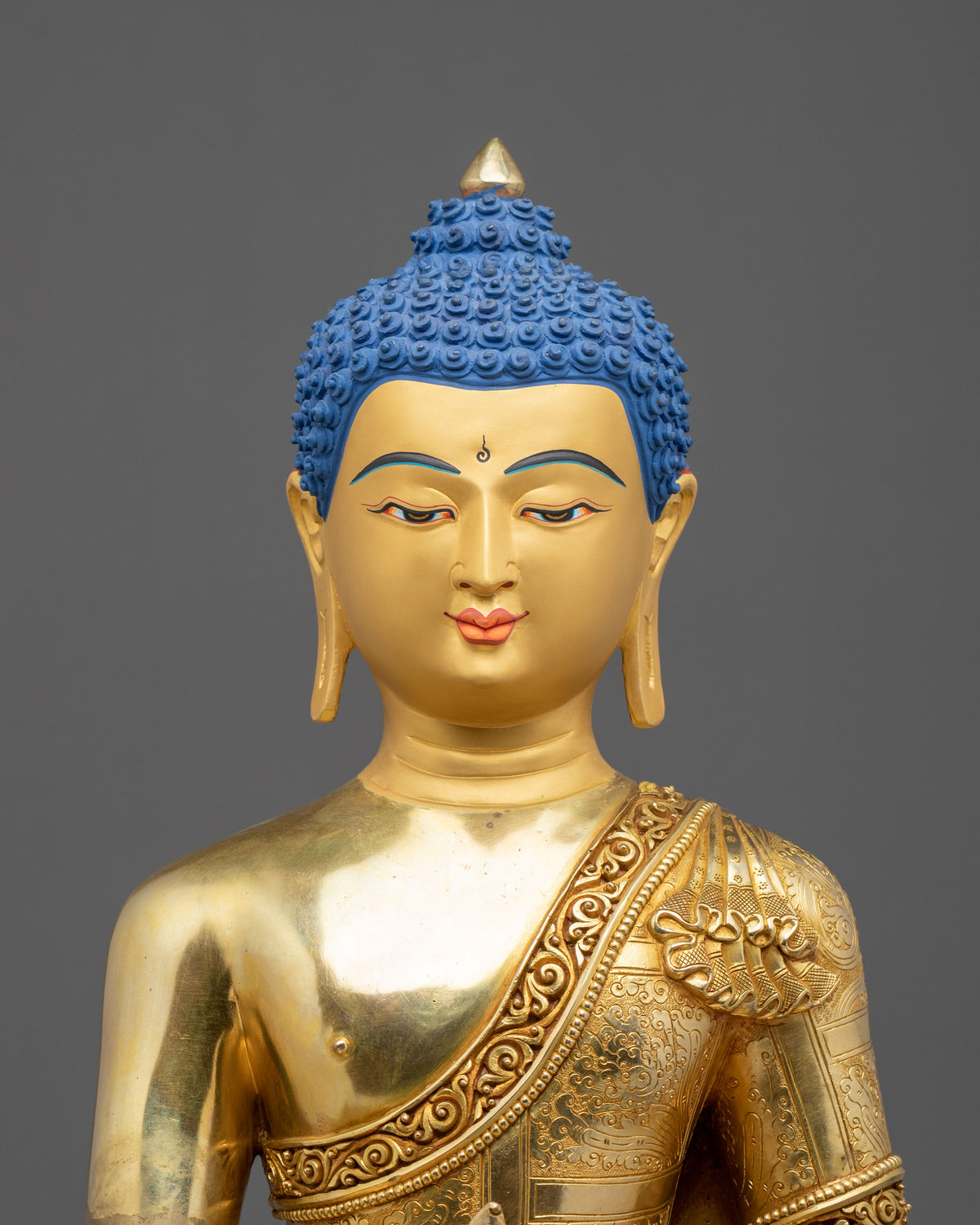 Medicine Buddha: 24K Gold Gilded Copper Statue