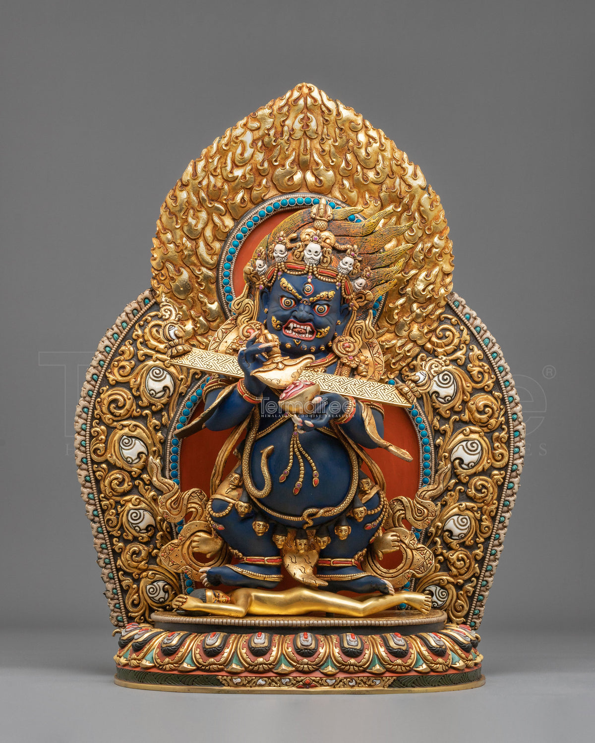 Shakya Mahakala Fierce Dharma Statue | Protector of the Sakya Buddhist Tradition
