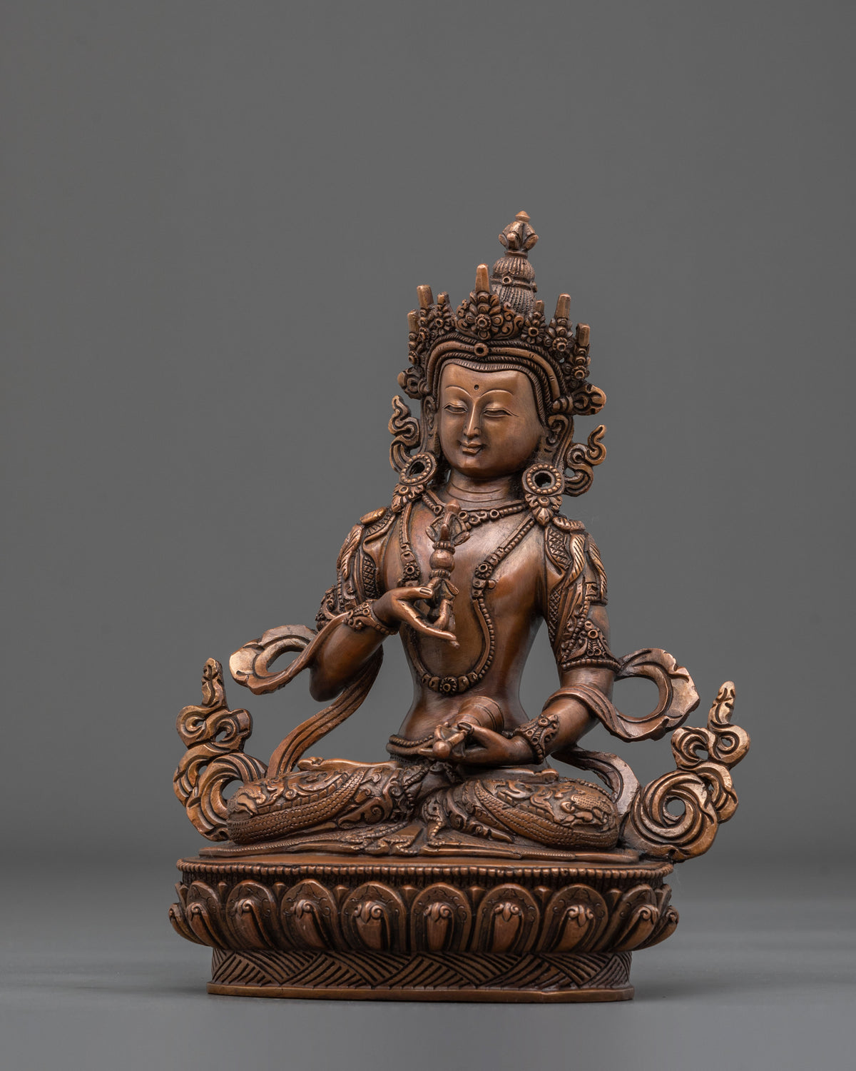 Vajrasattva Buddha Sculpture | Oxidized Buddhist Figurine