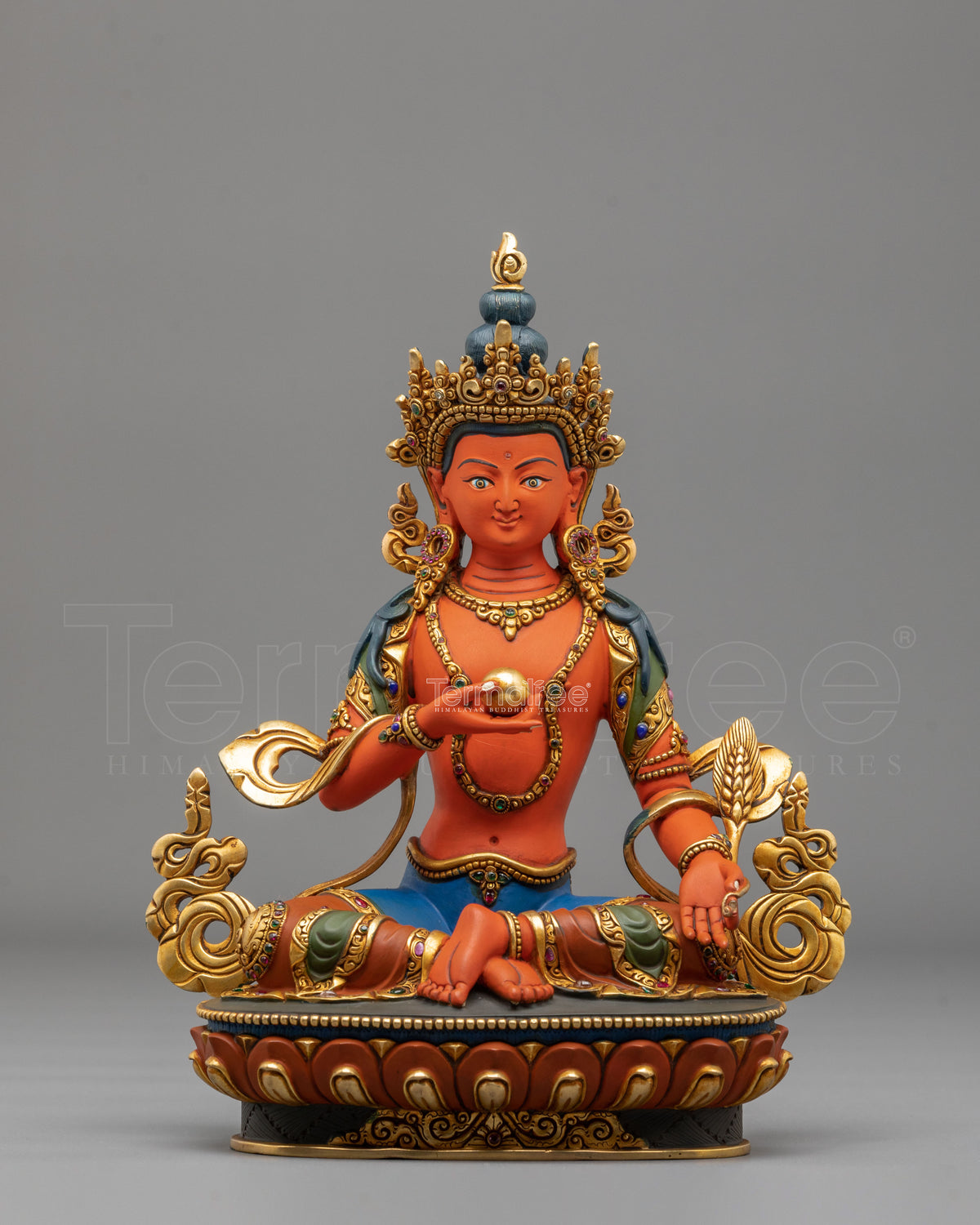 Handmade Kshitigarbha Copper Sculpture | Traditional Buddhist Artwork