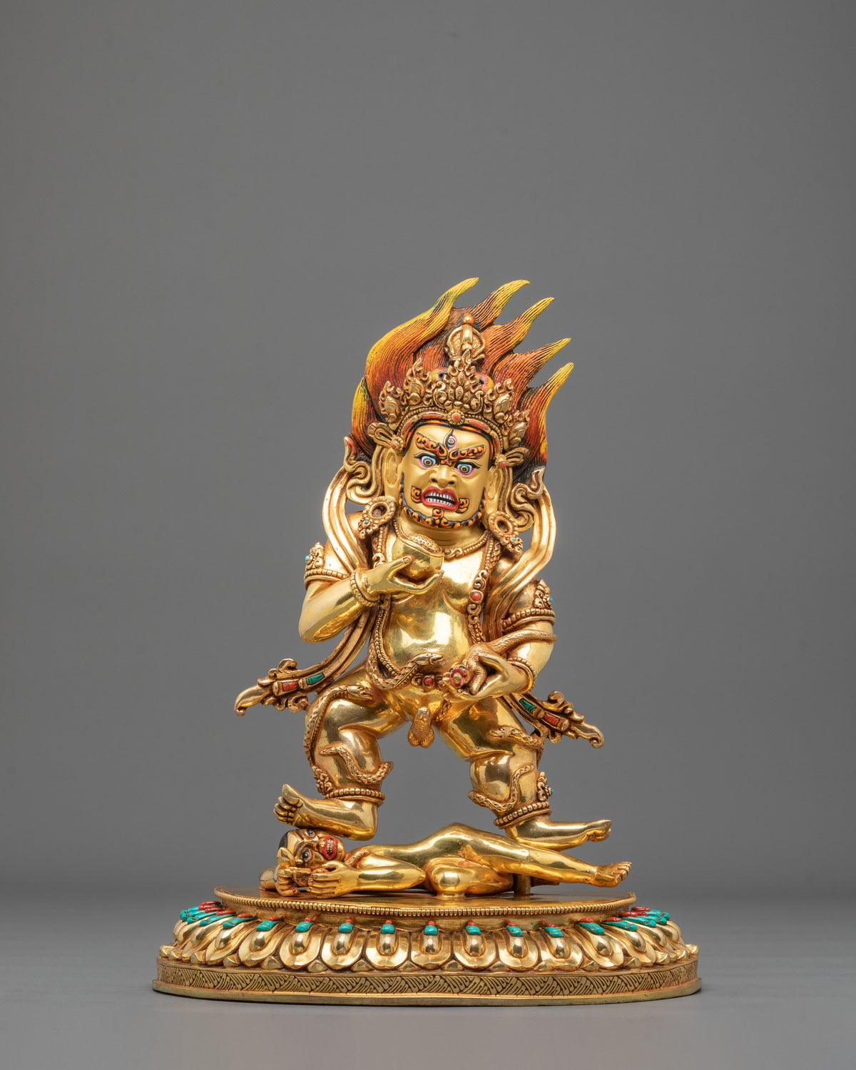 Black Dzambhala Copper Statue | Wrathful Wealth Deity