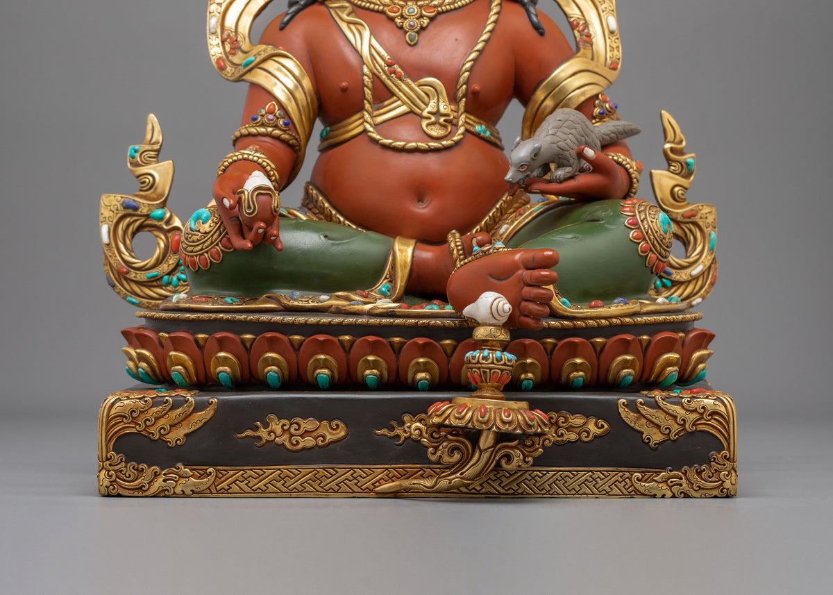 Handmade Copper Statue of Jambhala | Deity of Wealth and Generosity