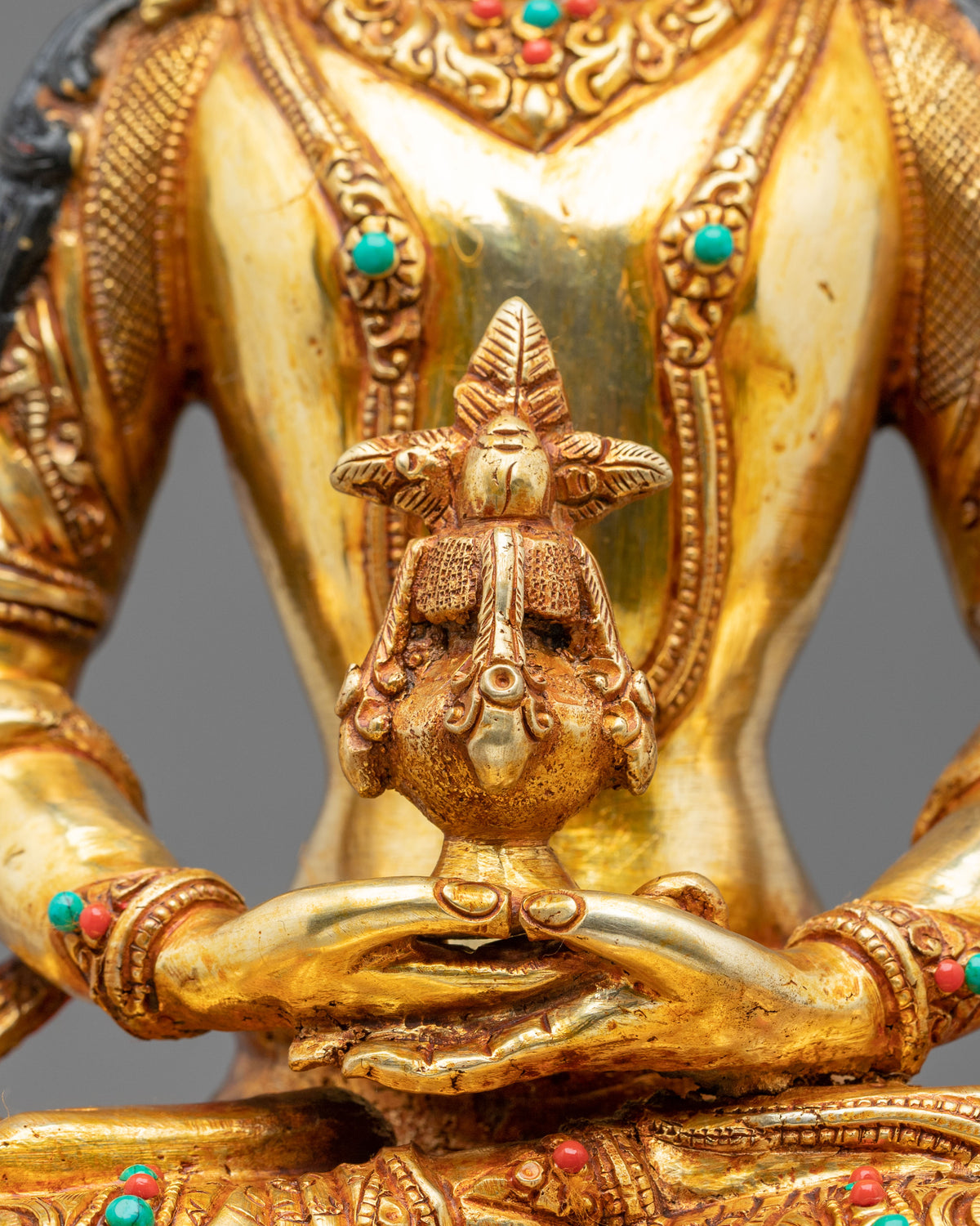 Amitayus 24K Gold Glided Statue:  Buddha of Long Life
