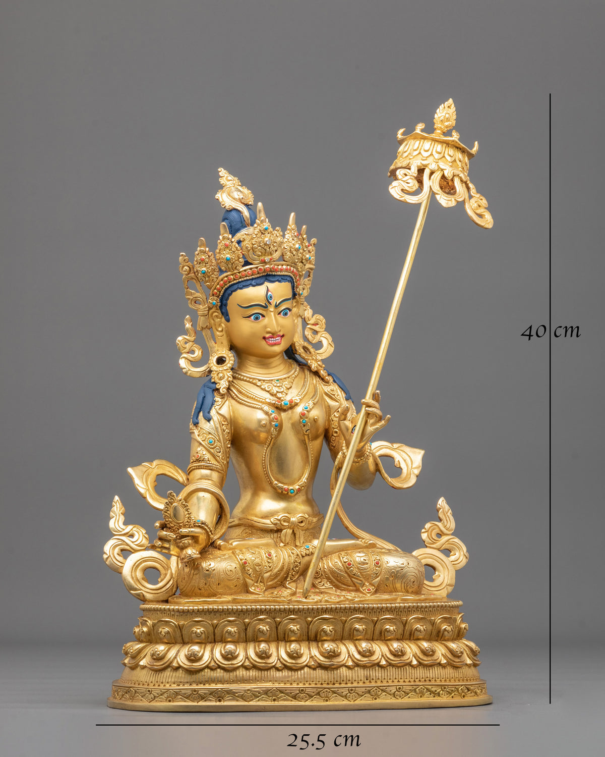 White Umbrella Deity Dukar Golden Statue | 24K Gold Gilded Copper Sculpture