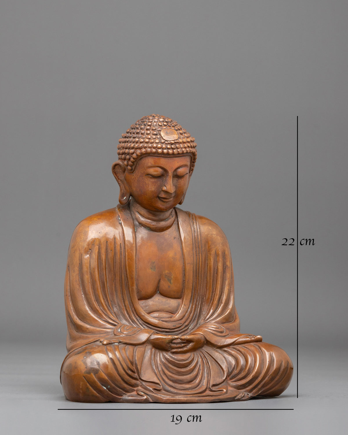 Buddha Peaceful Meditation Statue in Oxidized Copper