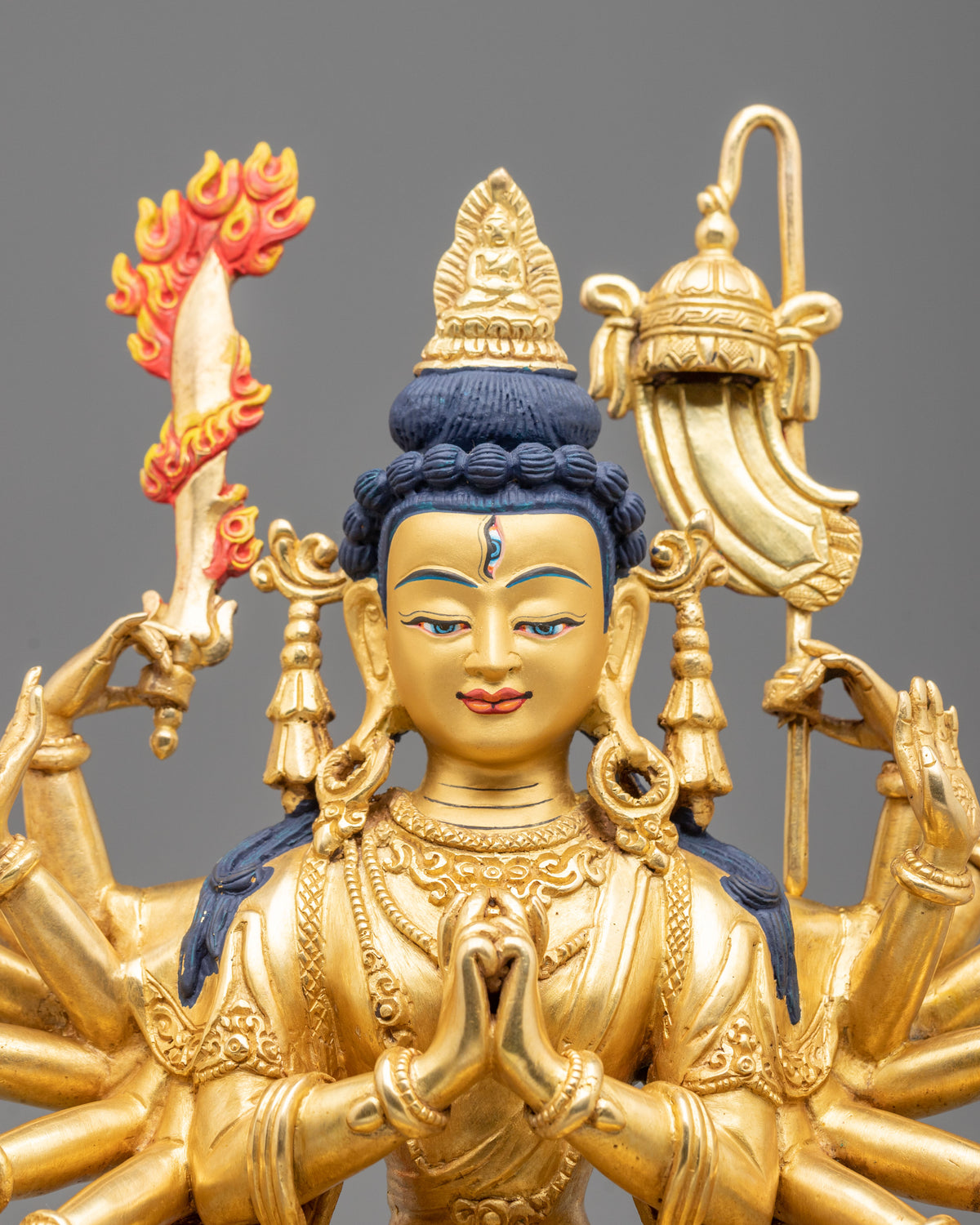 Handcrafted Chundi Statue | 24K Gold Gilded Goddess Figurine
