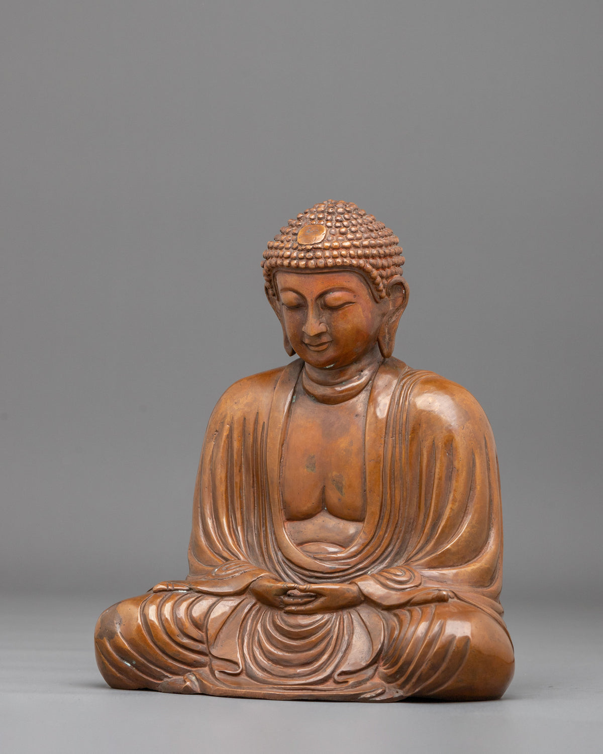 Buddha Peaceful Meditation Statue in Oxidized Copper