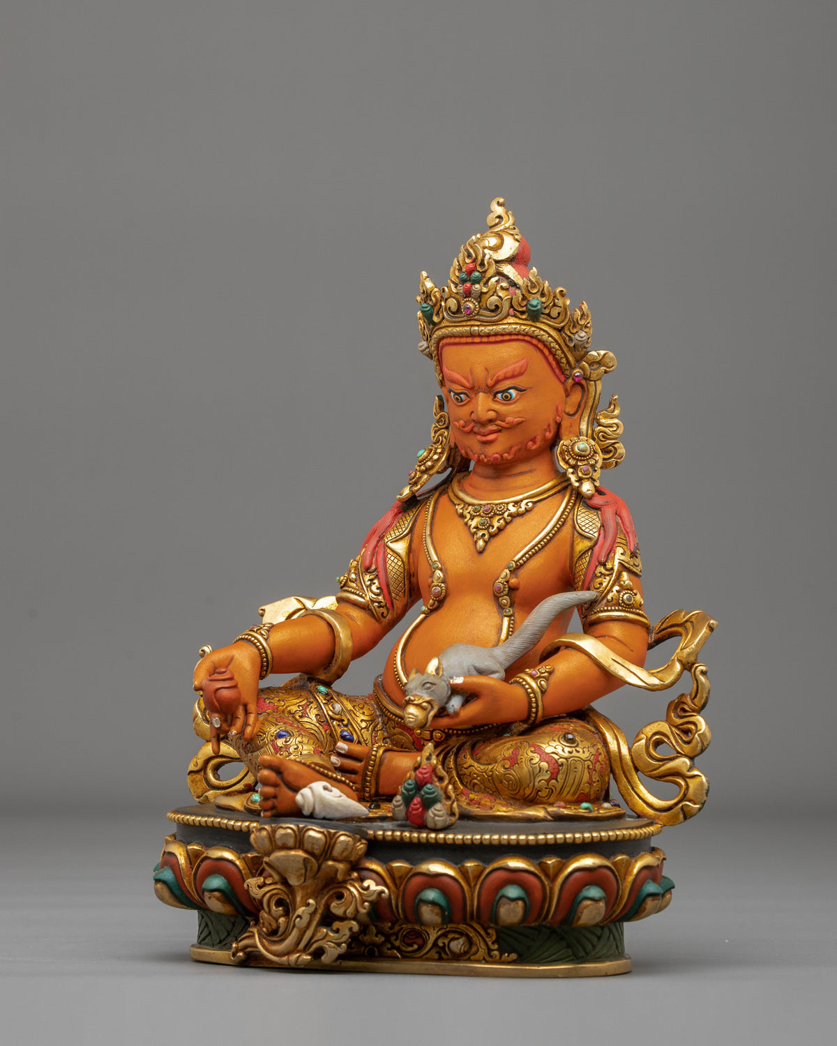 Gemstones Adorned Dzambhala Statue | Home Decoration