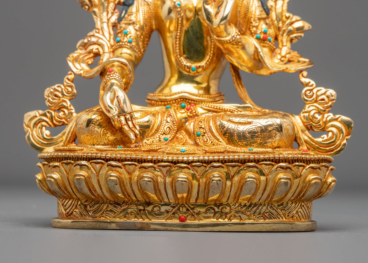 White Tara 24K Gold Coated Sculpture | Altar Decor