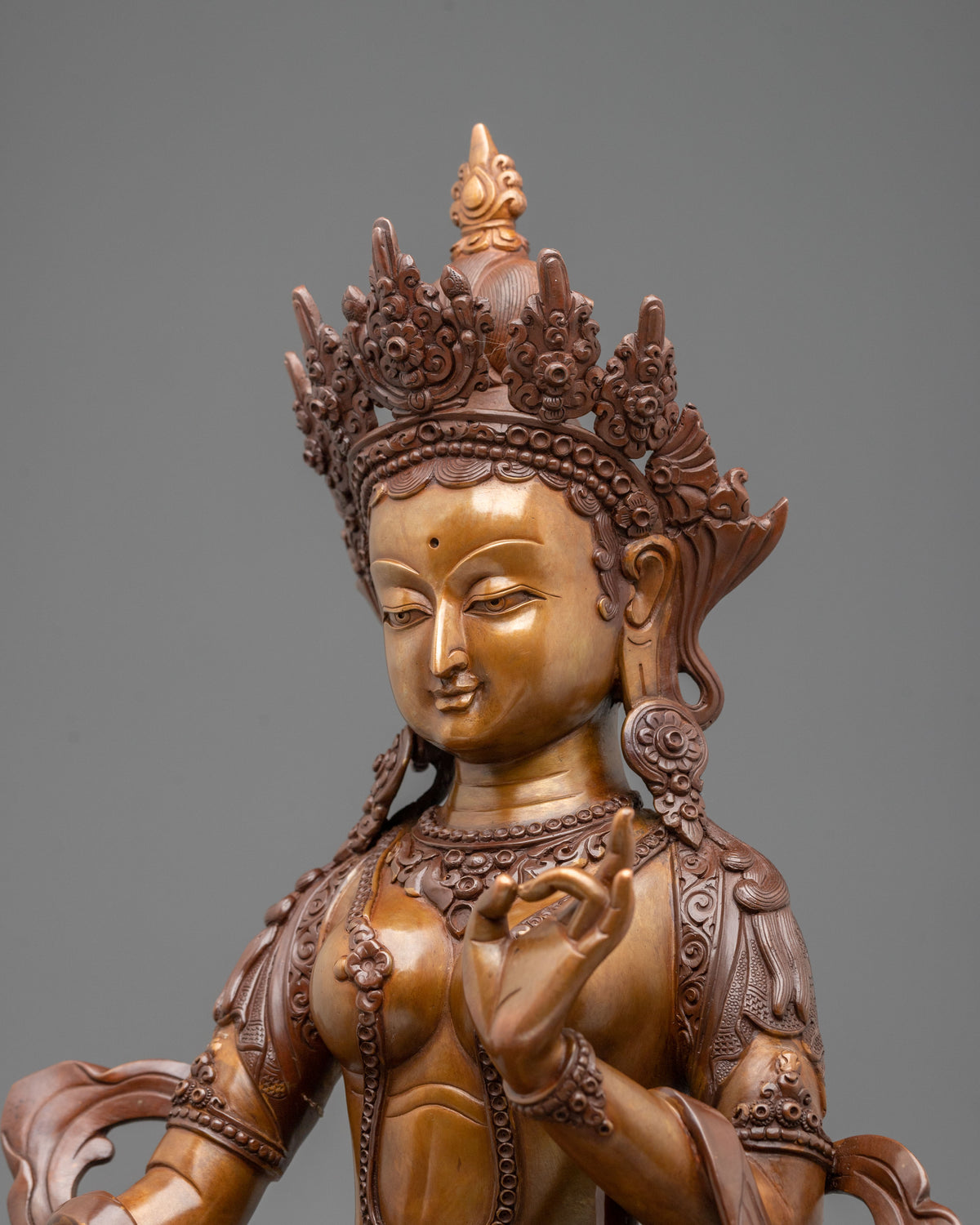 Goddess Dukar Spiritual Statue in Oxidized Copper
