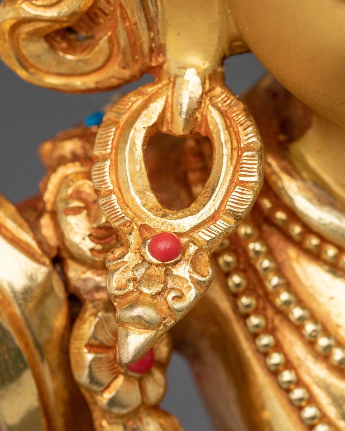 Dorje Phagmo 24K Gold Gilded Sculpture | Himalayan Sacred Art