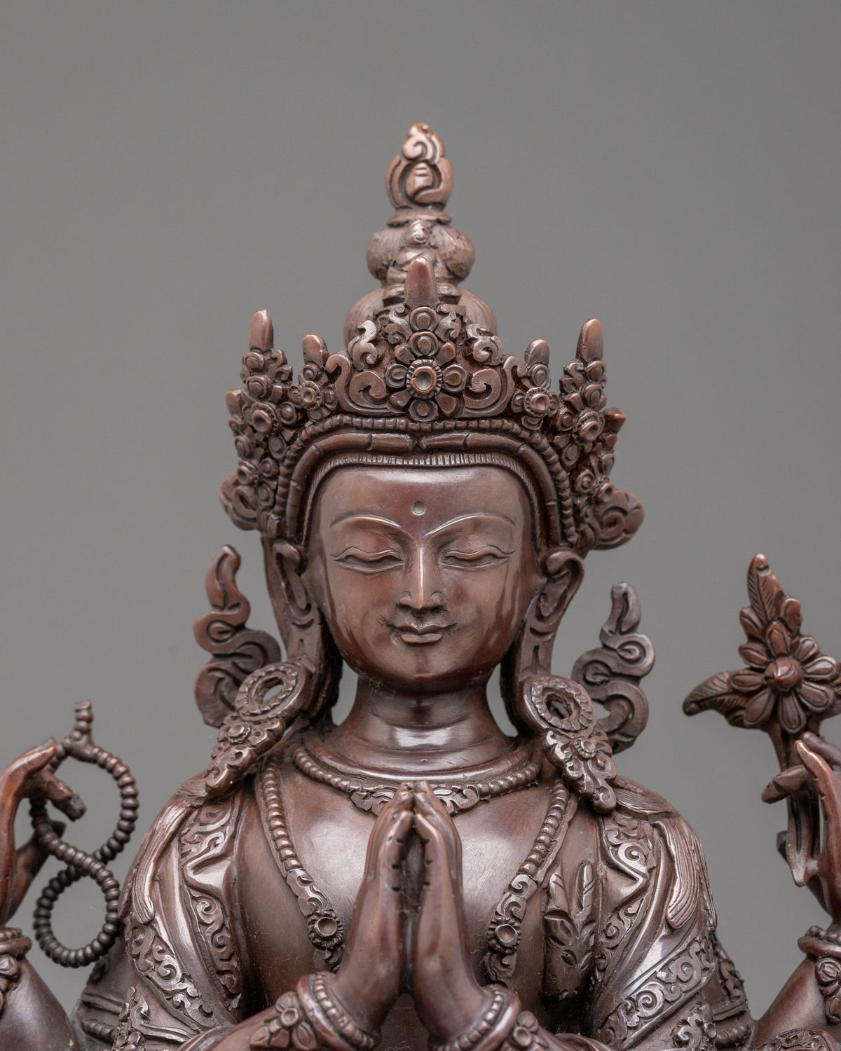 Chenrezig Oxidized Figurine for Altar | Bodhisattva of Boundless Compassion