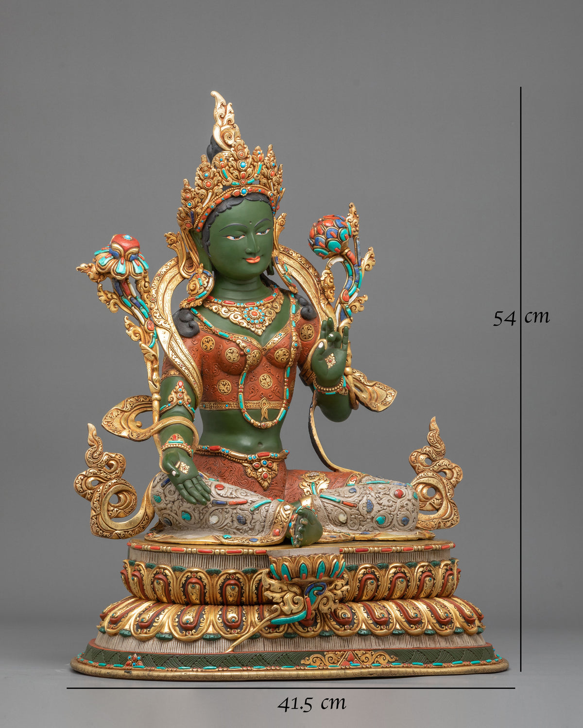 Green Tara Statue | Tibetan Compassionate Goddess Figurine