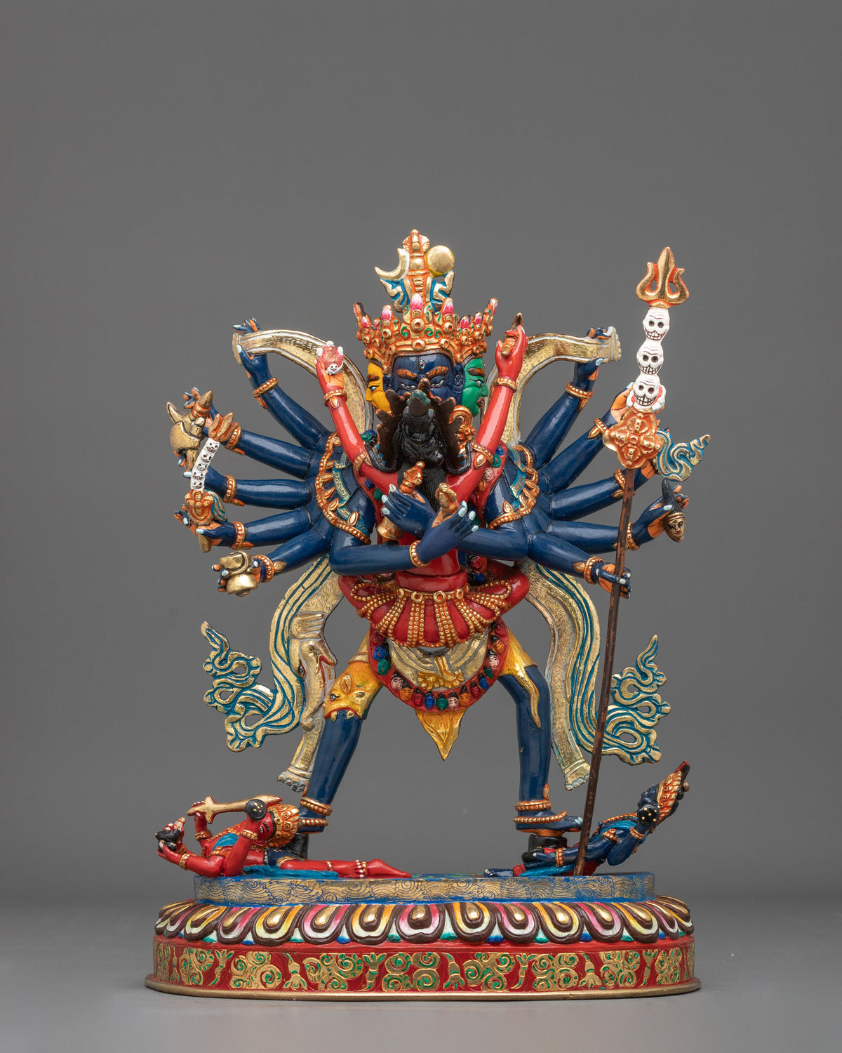 Chakrasamvara Buddhist Altar Sculpture | Handmade Himalayan Vajrayana Art