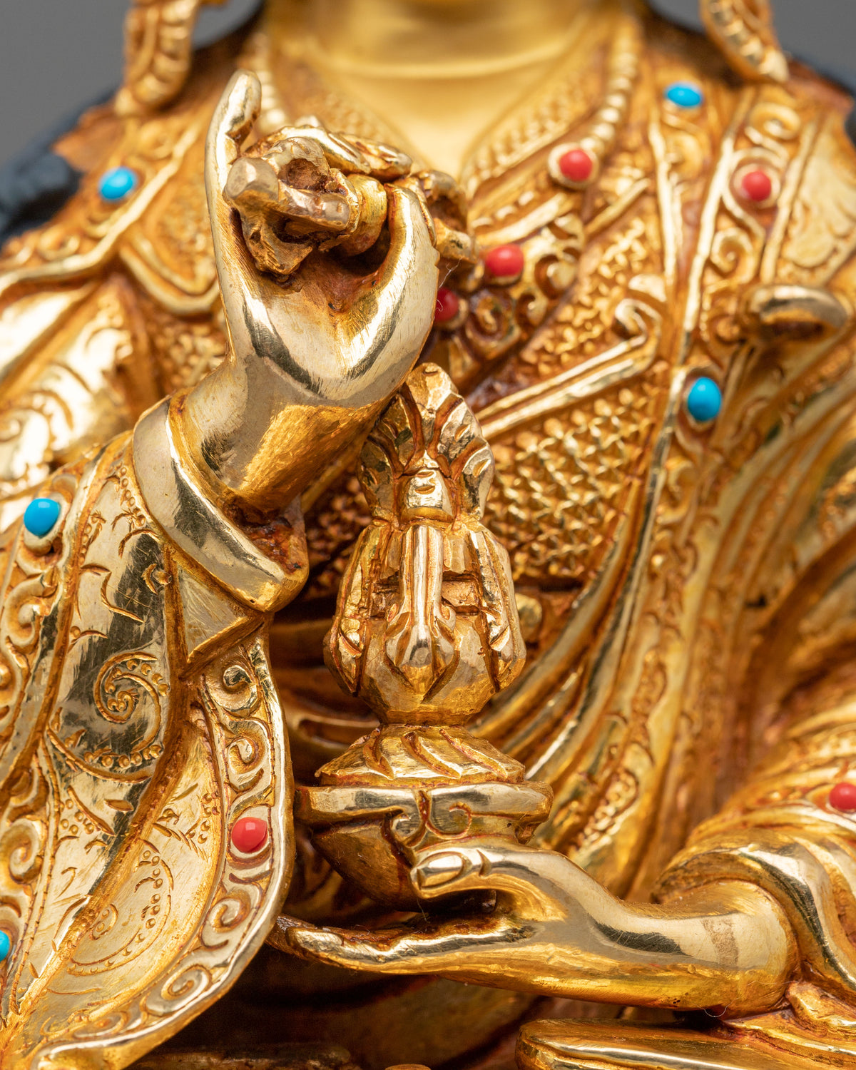 Guru Tsokye Dorje Copper Sculpture | 24K Gold Gilded