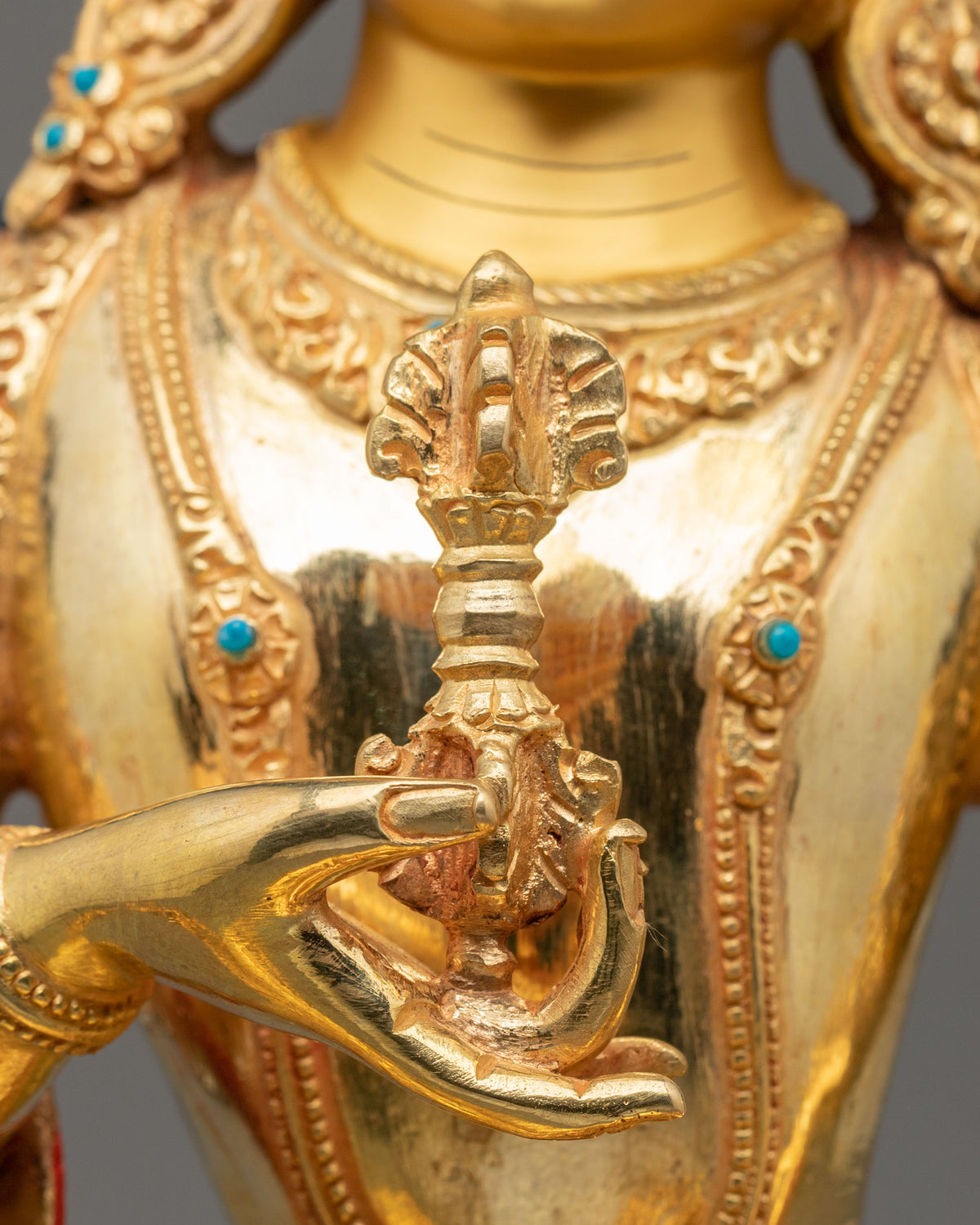 Vajrasattva Traditional Sculpture | 24K Gold Gilded Buddhist Statue