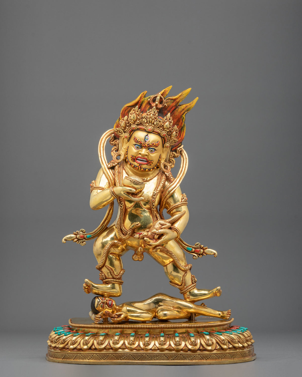 Black Jambhala Statue | Wrathful Wealth Deity