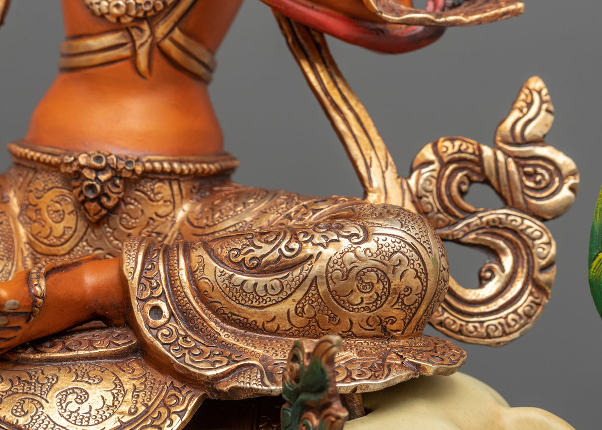 Simhanada Manjushri Wisdom Bodhisattva Sculpture for Altar