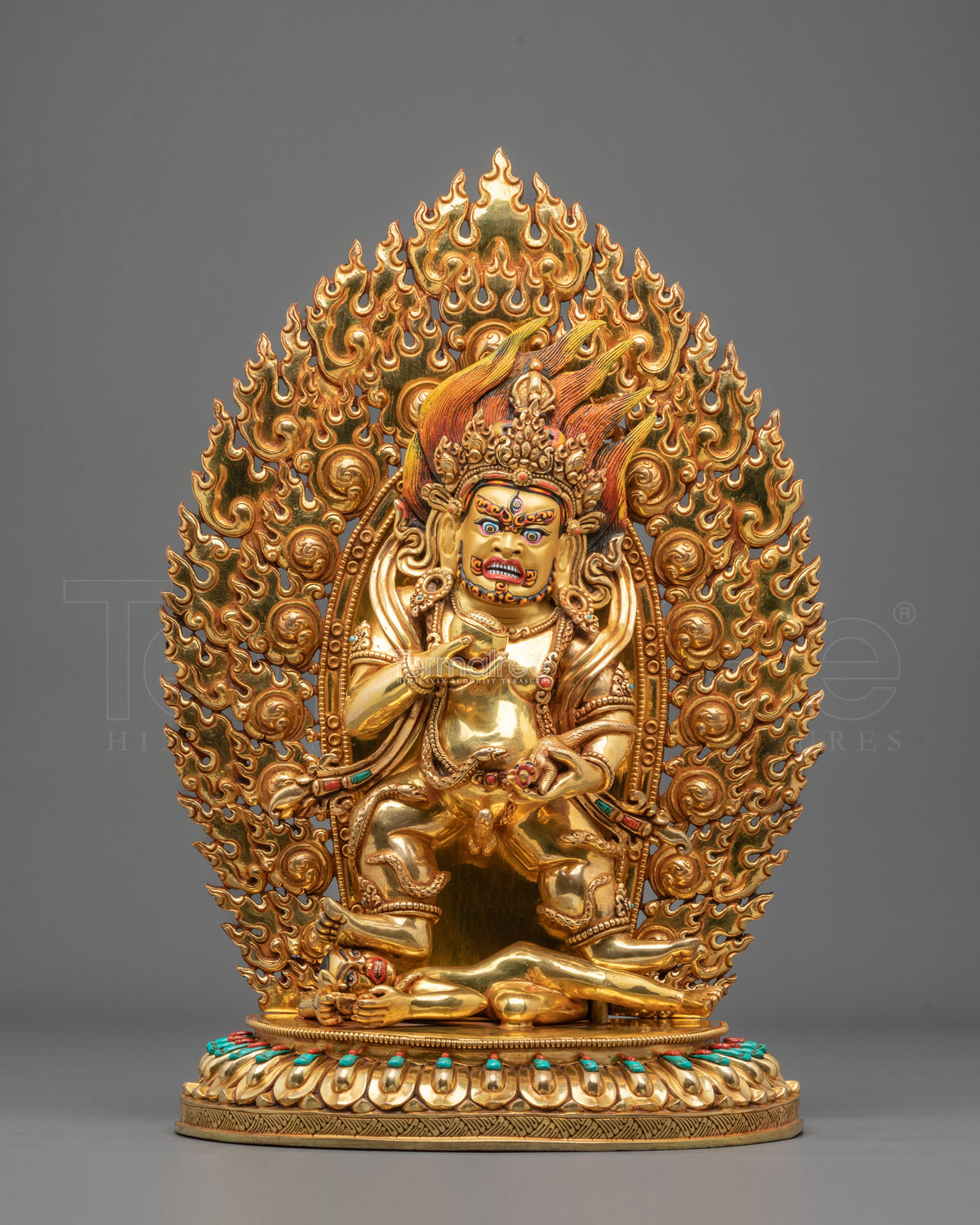 Black Dzambhala Copper Statue | Wrathful Wealth Deity