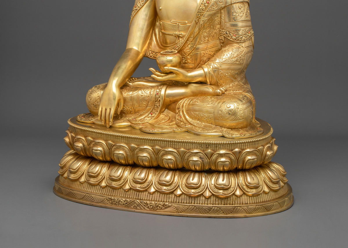 Three Buddha Deity Statue Collection | 24K Gold Gilded Buddhist Statue Set