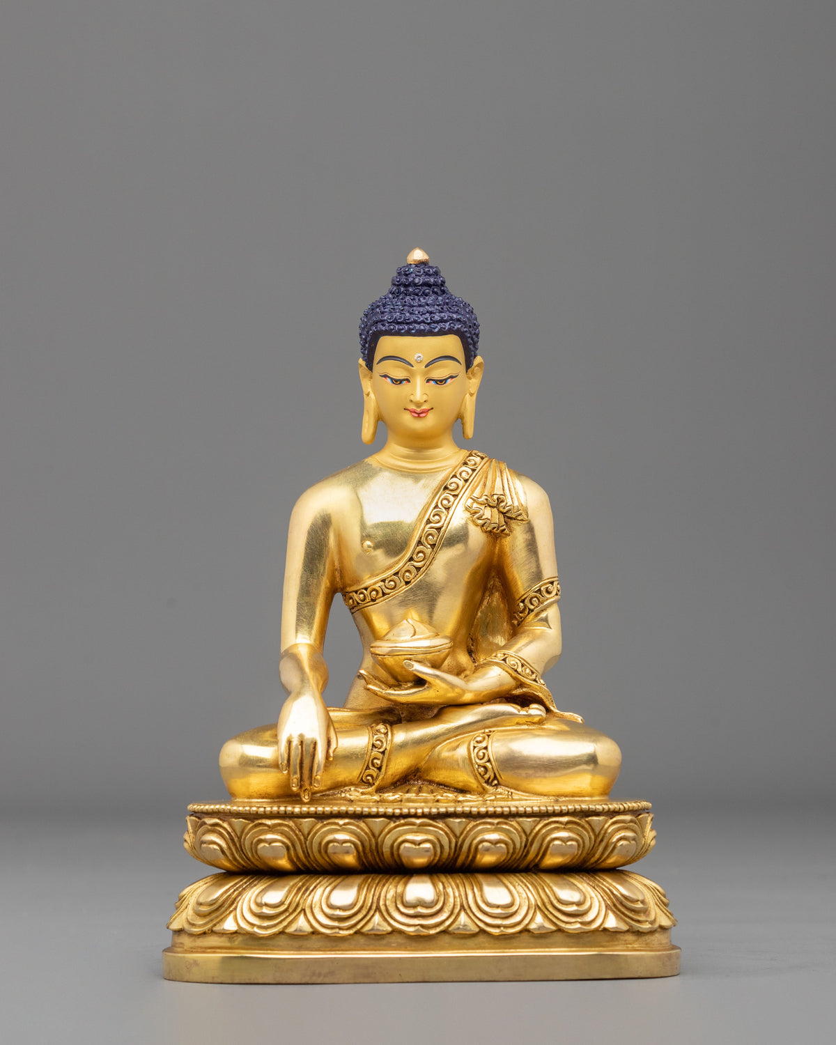 Shakyamuni Buddha: Serene 24K Gold Gilded Statue