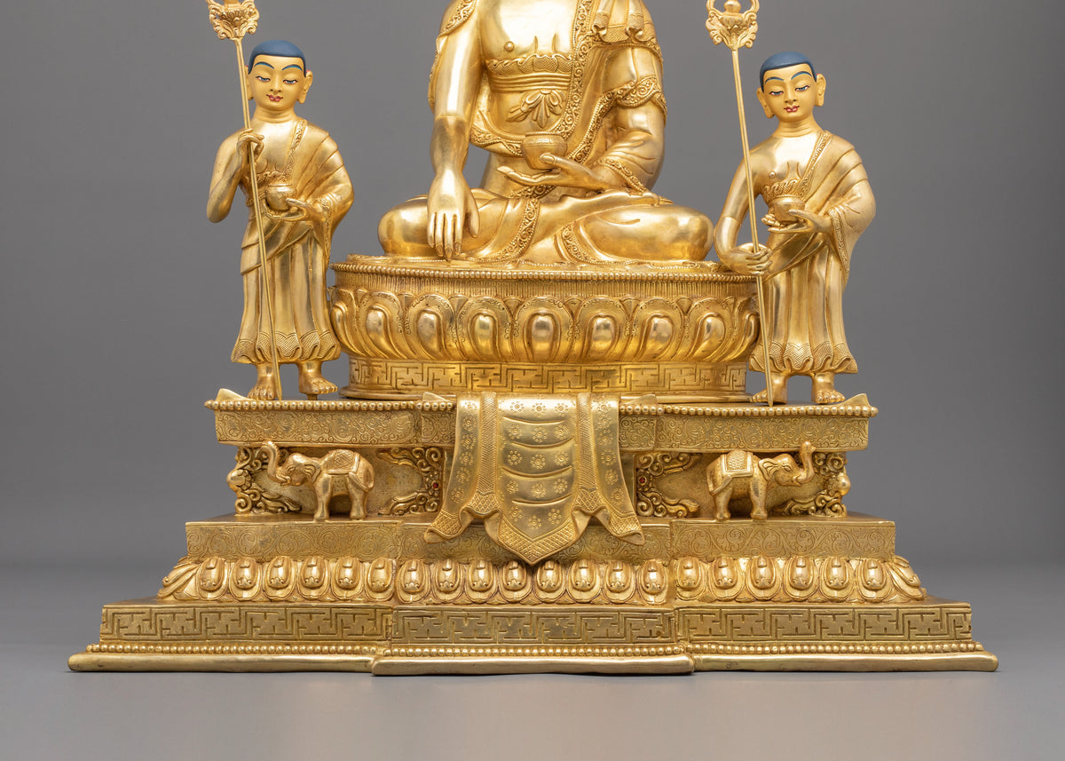 Majestic Shakyamuni Buddha with Disciples Altar Statue