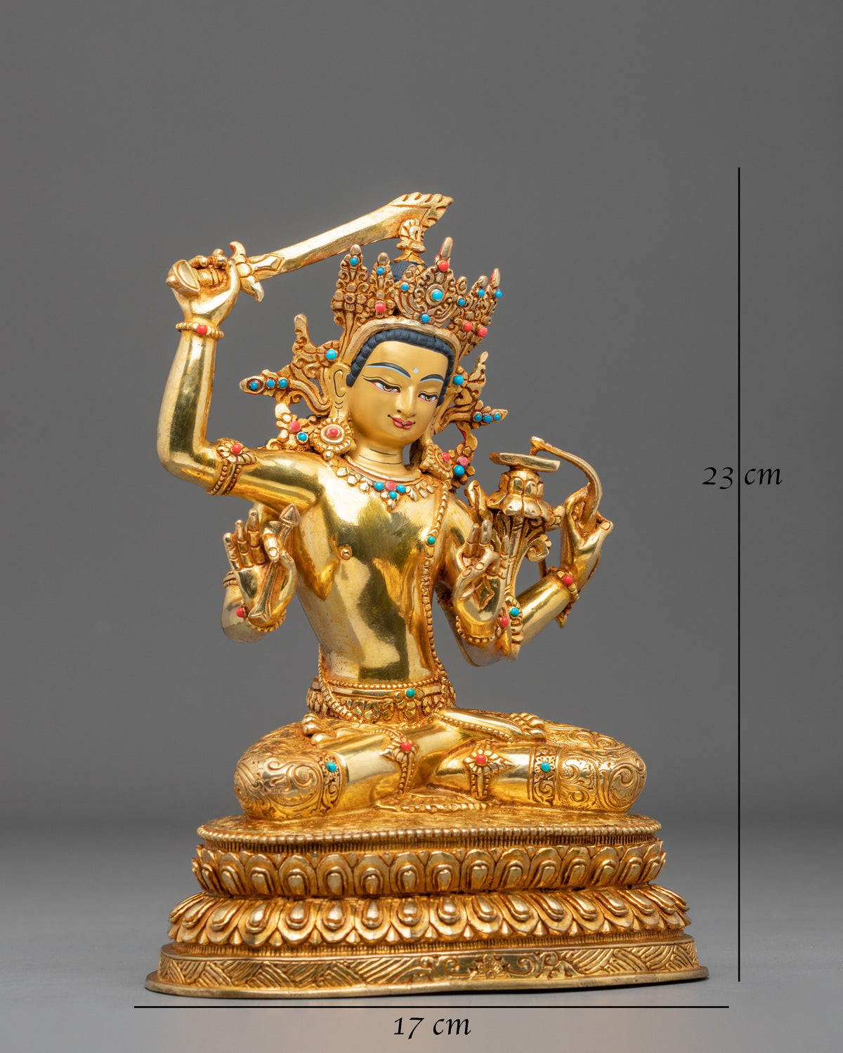 Radiant Maha Manjushri Mahayana Buddhist Figurine