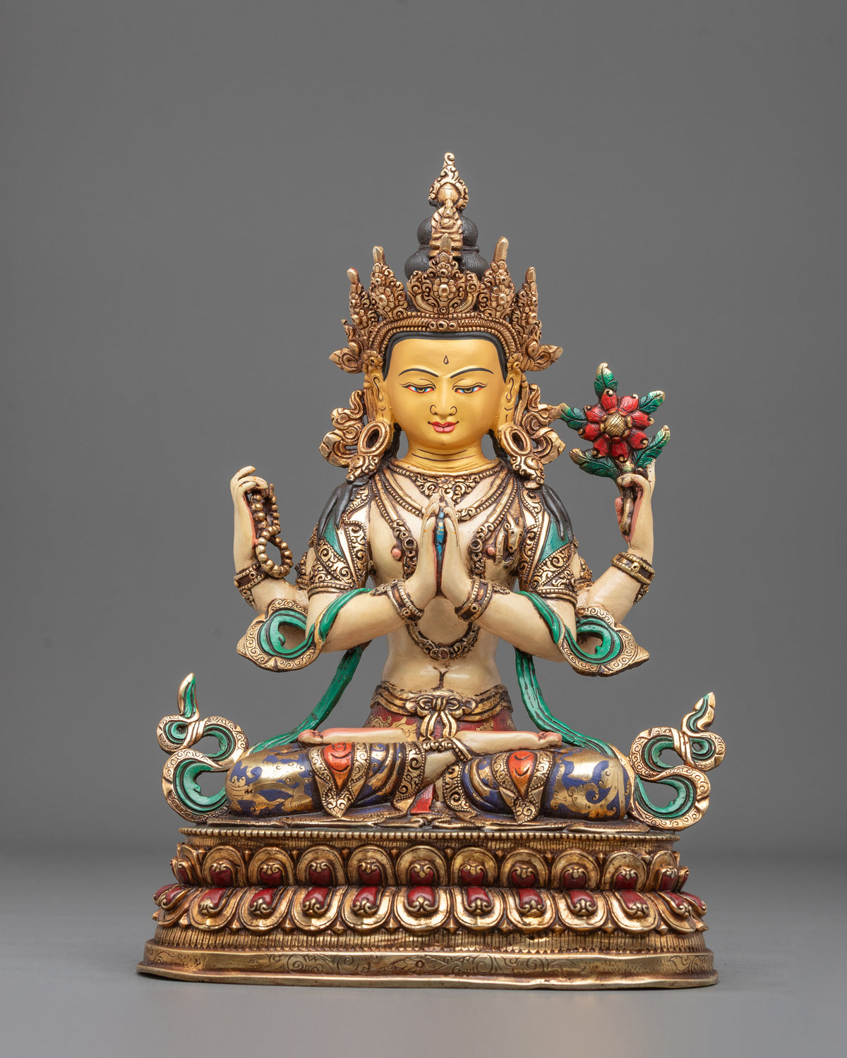 Four Armed Chenrezig Sculpture for Shrine