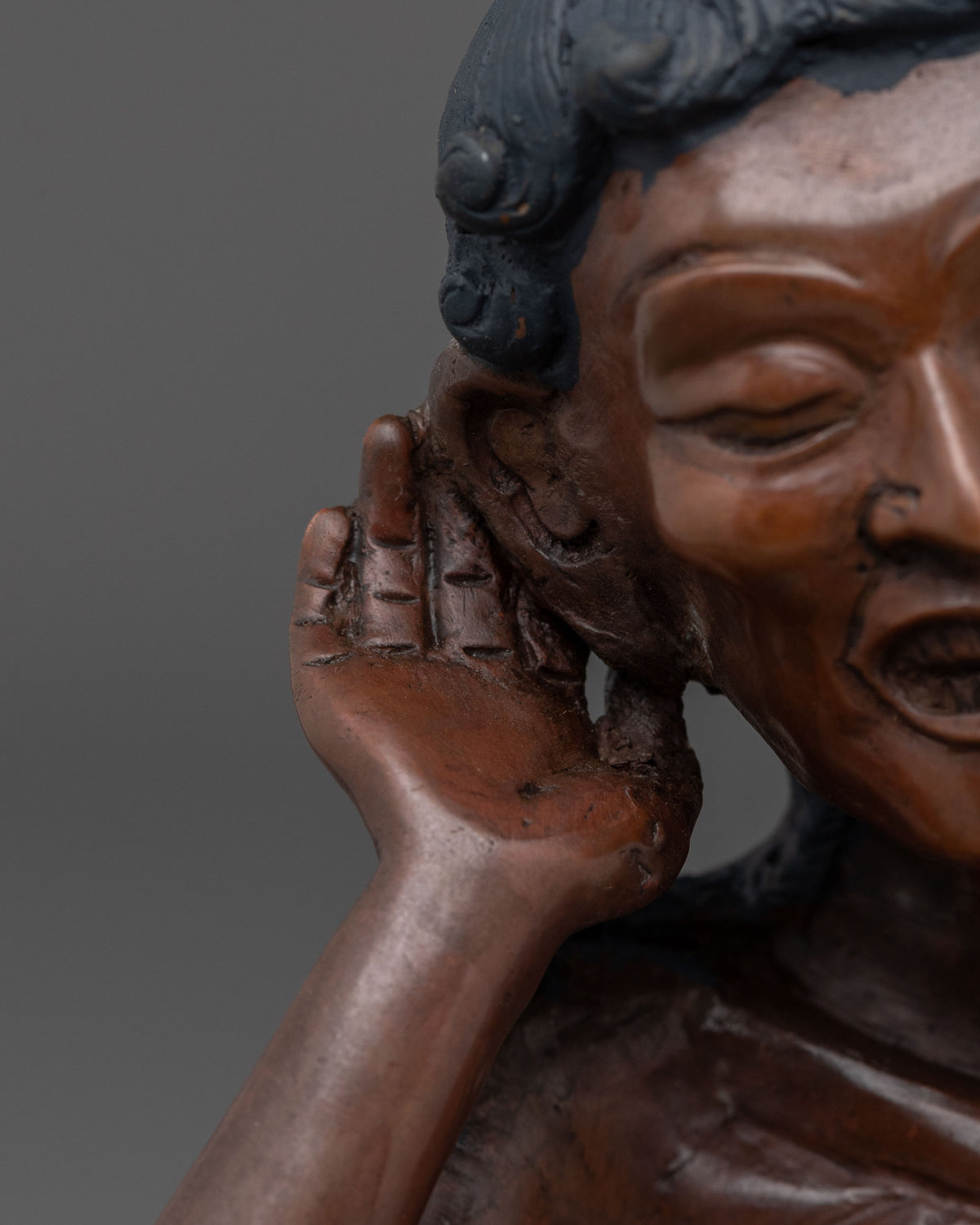 Master Jetsun Milarepa Statue | Oxidized Copper Figurine
