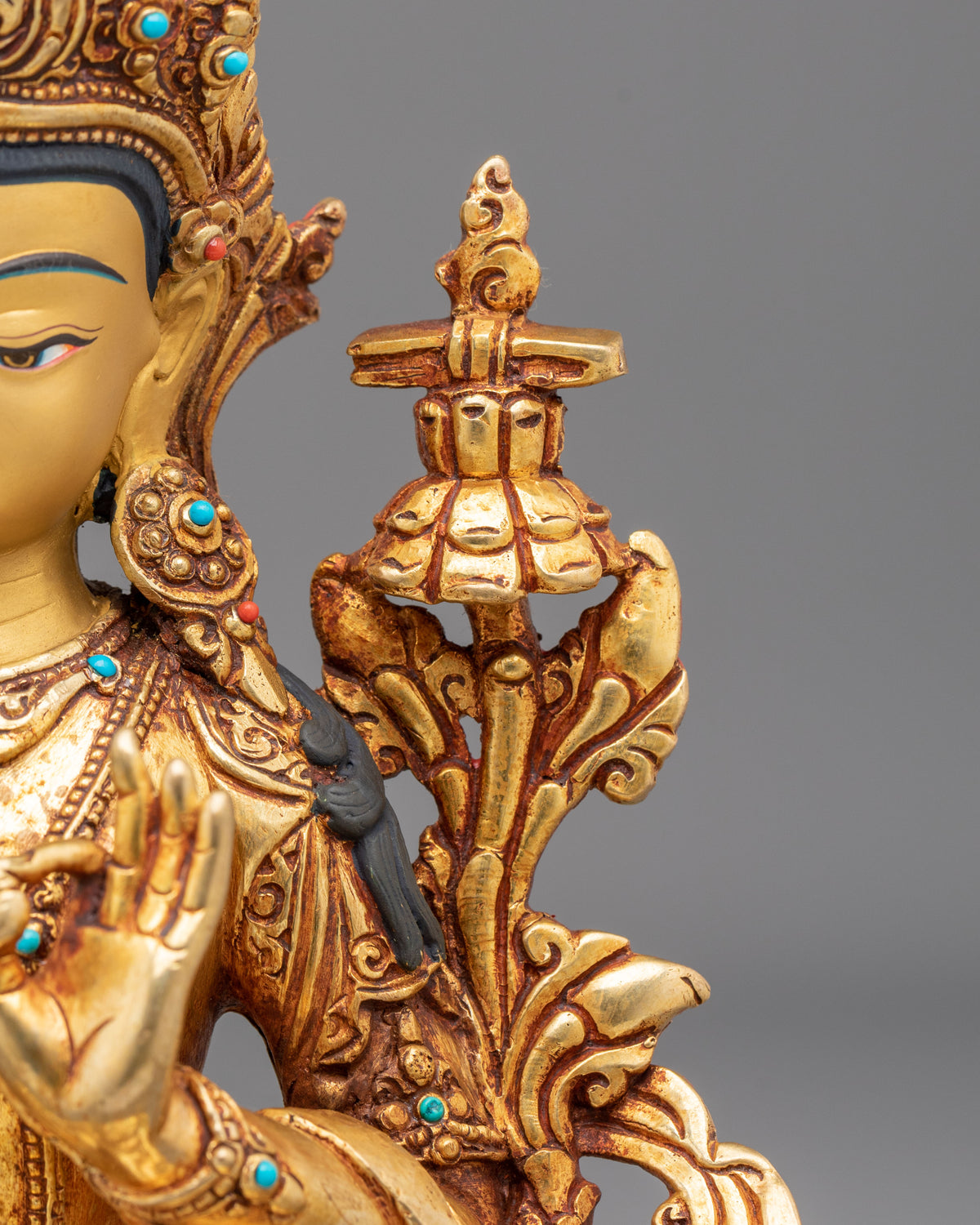 Divine Manjushri Hand Carved Sculpture | Bodhisattva of Supreme Wisdom
