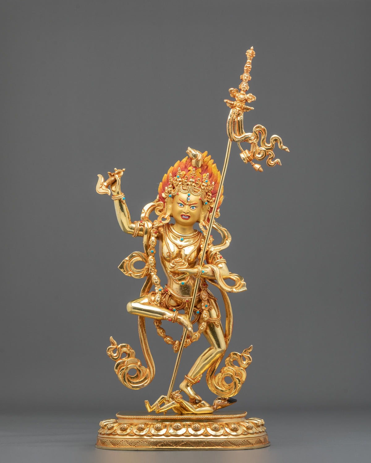 Dorje Phagmo 24K Gold Gilded Sculpture | Himalayan Sacred Art
