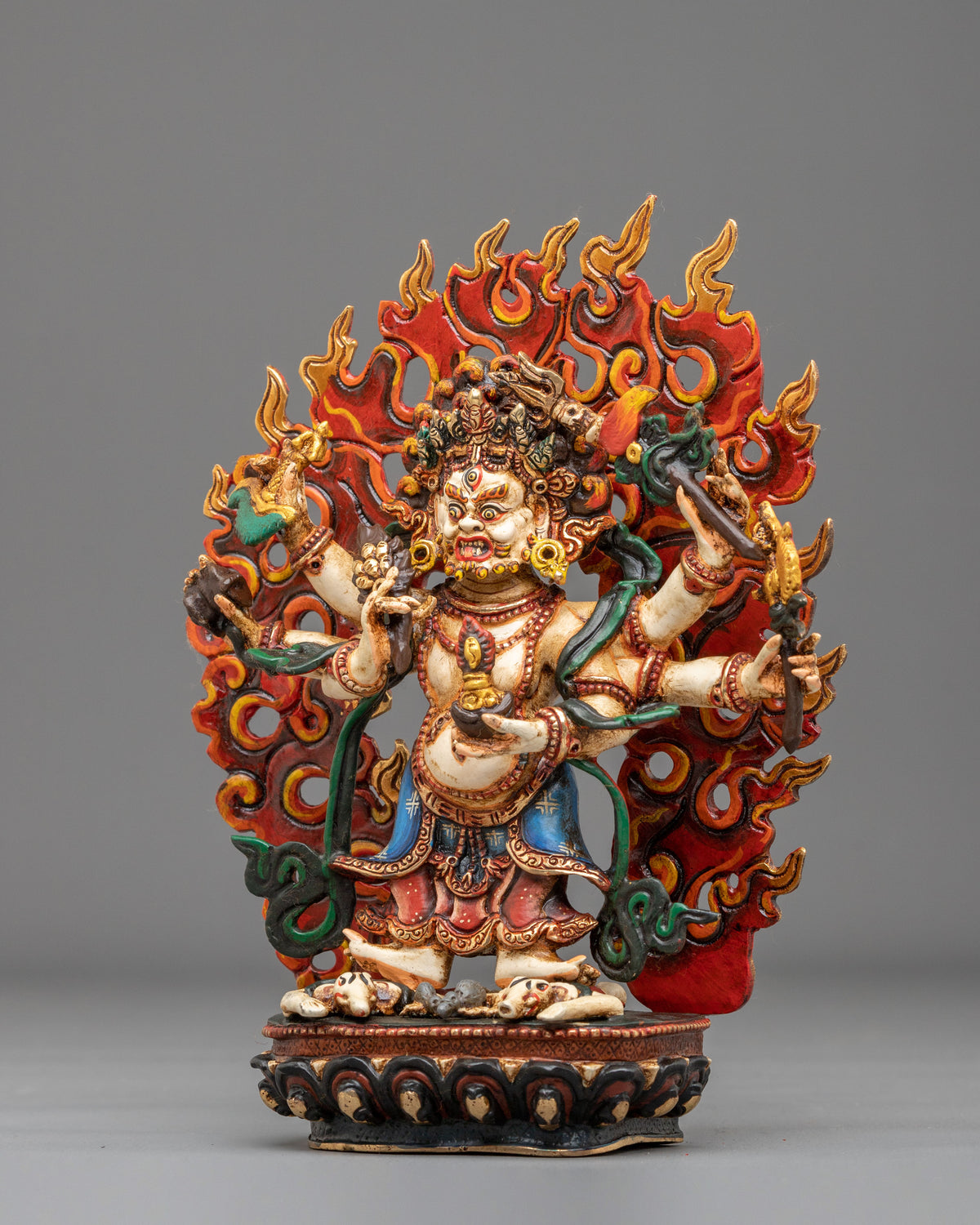 White Mahakala Sculpture | Altar Home Decor