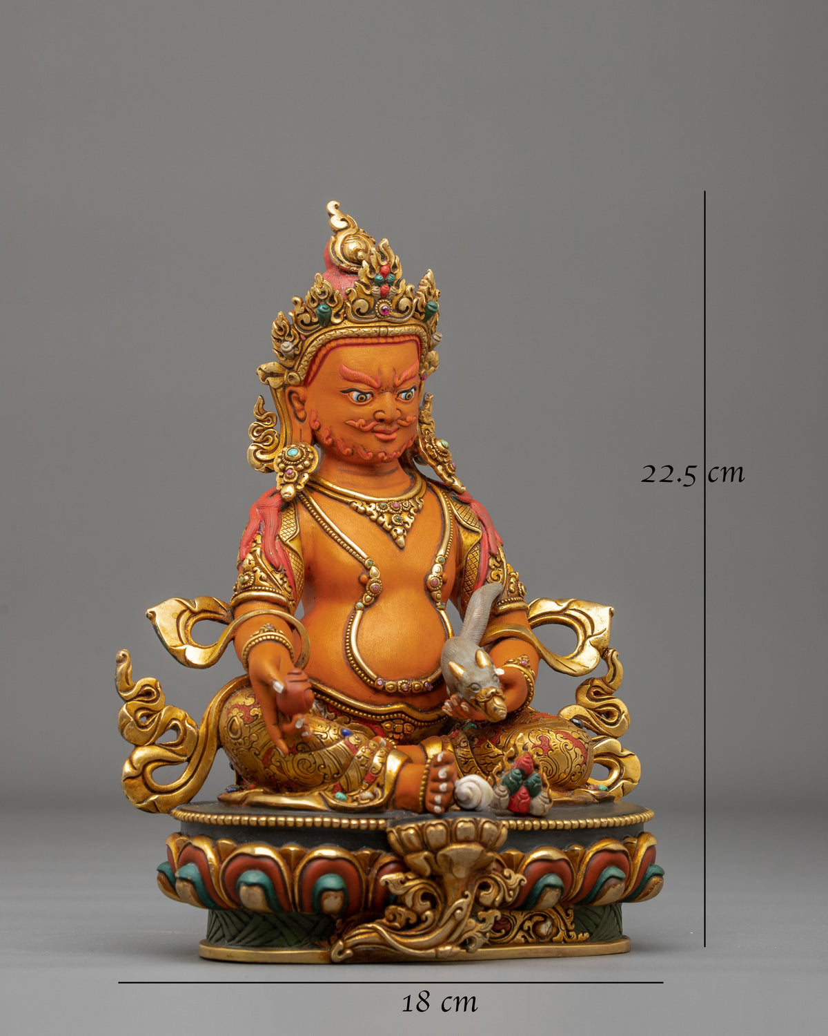 Gemstones Adorned Dzambhala Statue | Home Decoration