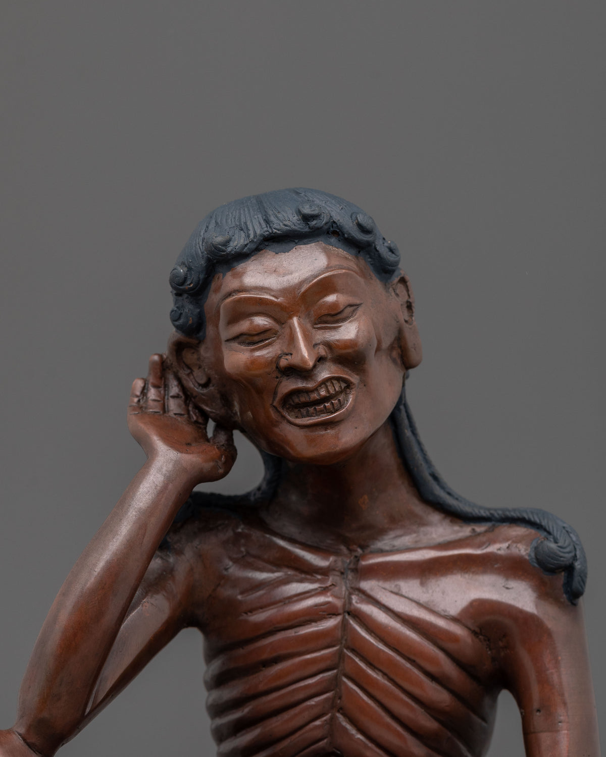 Master Jetsun Milarepa Statue | Oxidized Copper Figurine
