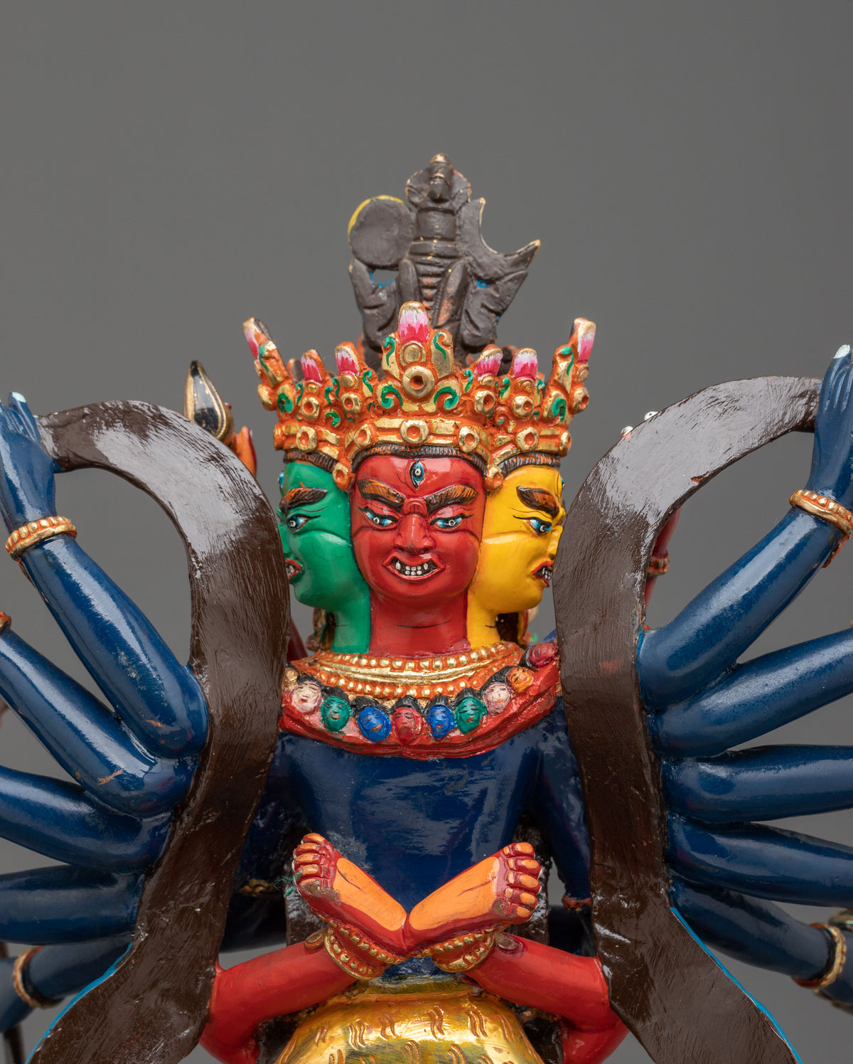 Chakrasamvara Buddhist Altar Sculpture | Handmade Himalayan Vajrayana Art