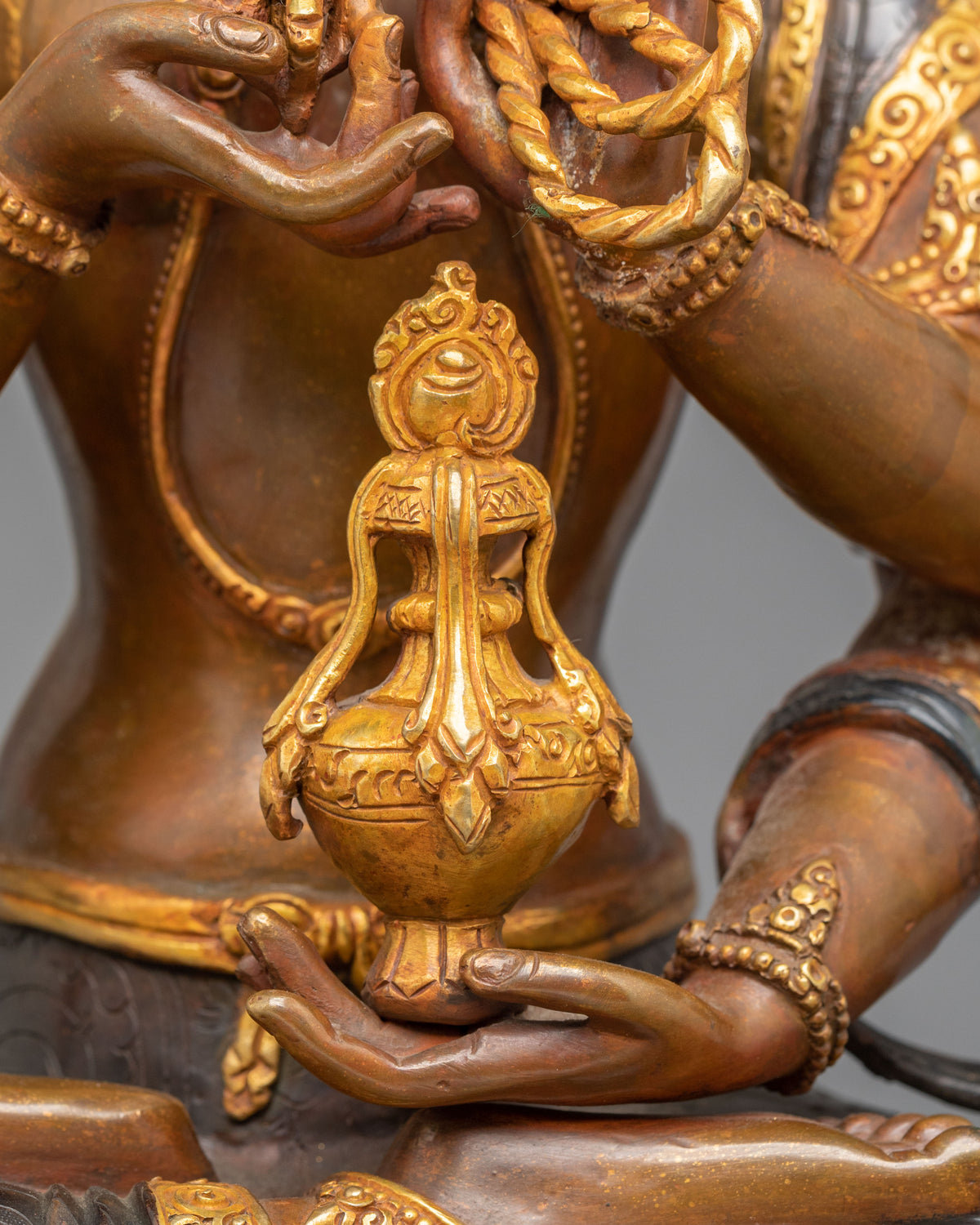 Tibetan Sculpture of Namgyalma | Copper Statue with  24K Gold Gilded
