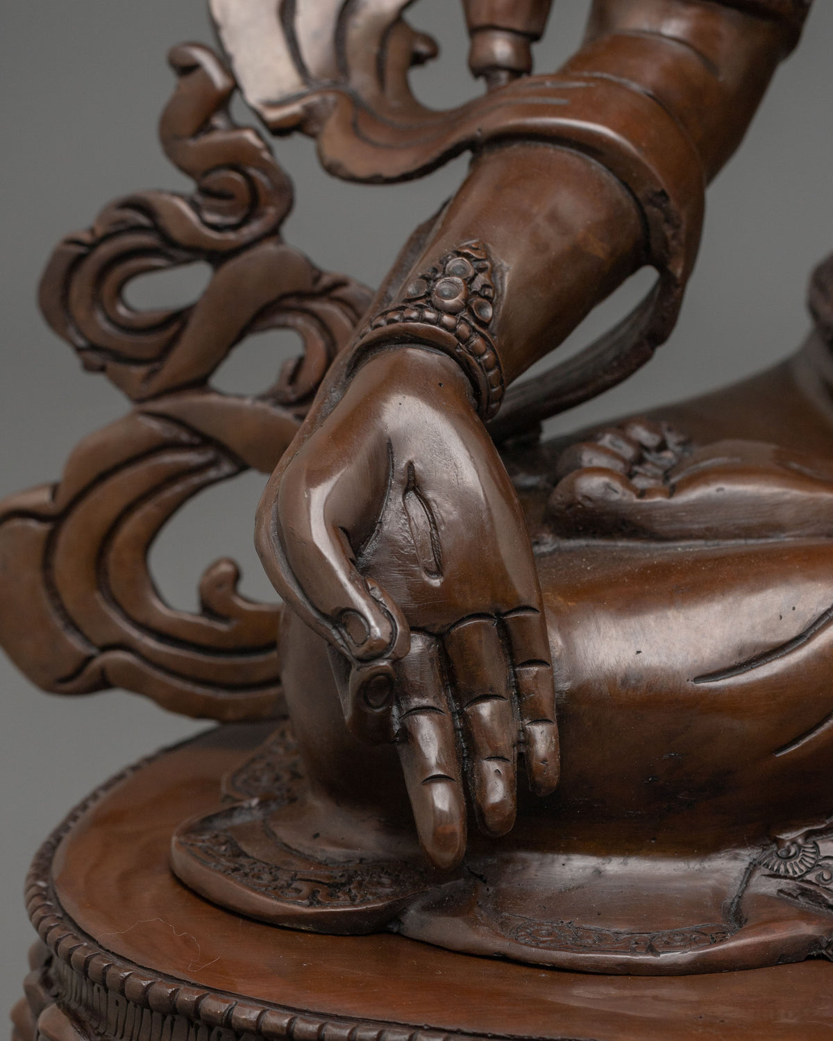 White Tara Oxidized Copper Sculpture for Altar Decor