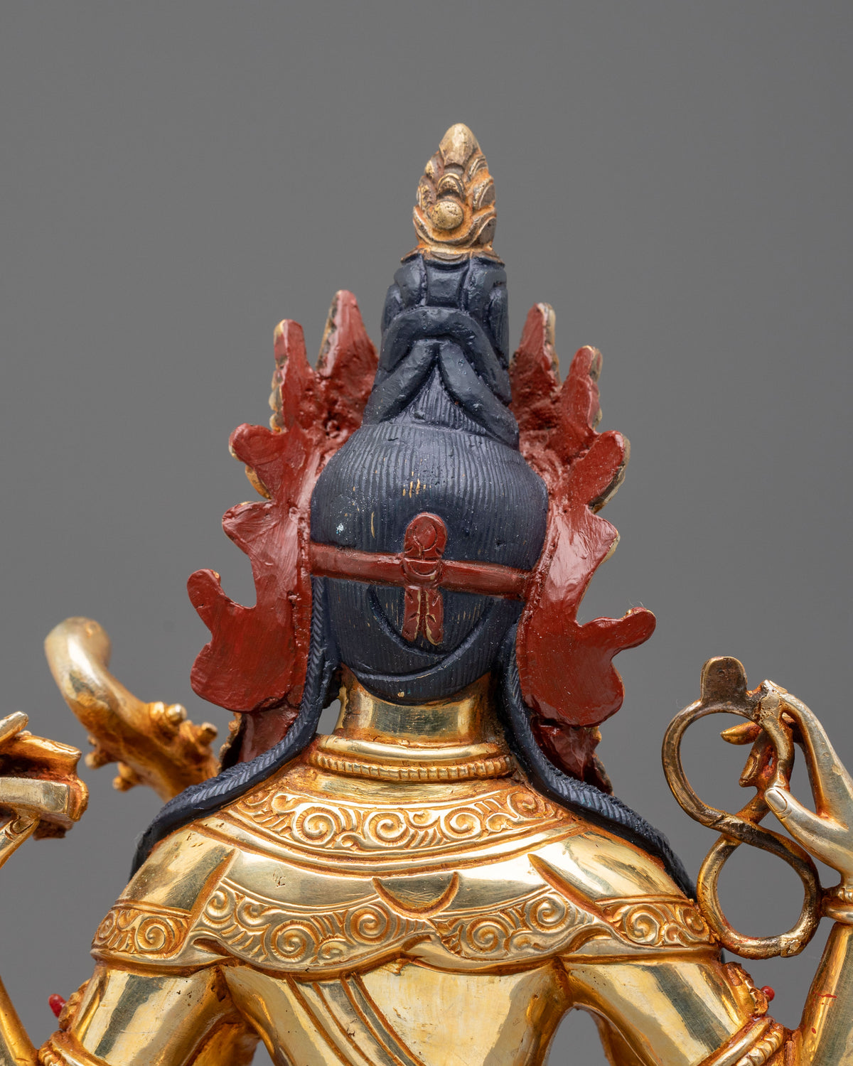 Devi Saraswati 24K Gold Gilded Sculpture | Hindu Goddess of Knowledge