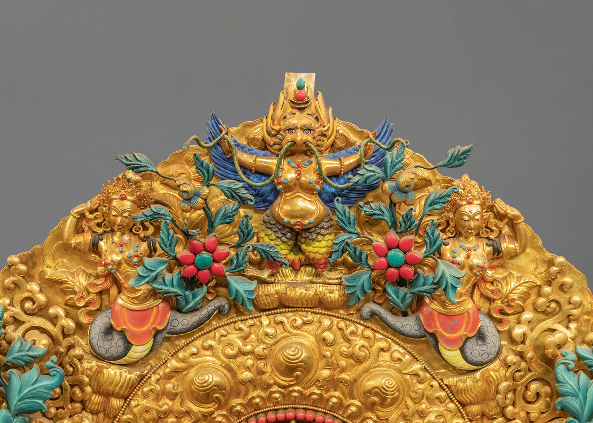 Shakyamuni Buddha on Throne Buddhist Shrine Sculpture: