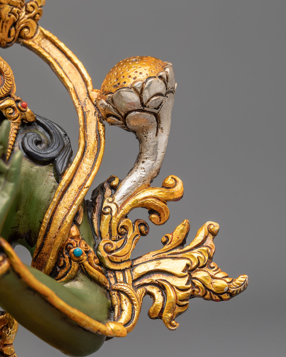 Green Tara Vajrayana Liberation Sculpture | Himalayan Buddhist Shrine Art