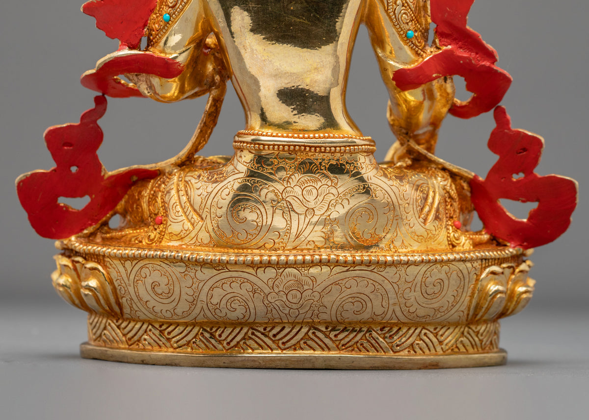 White Tara 24K Gold Coated Sculpture | Altar Decor